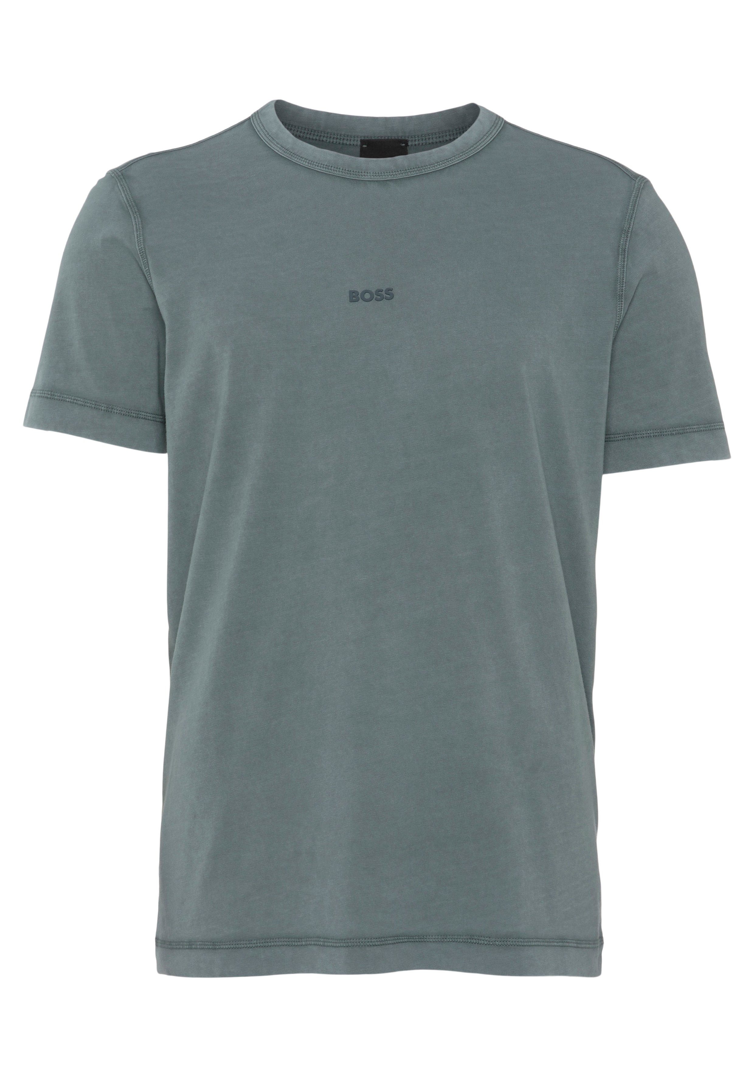 BOSS ORANGE T-Shirt Tokks mit BOSS ORANGE Markenlabel Open Green375