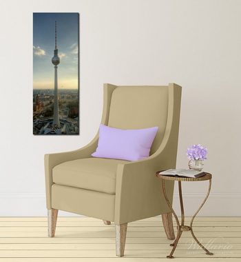Wallario Leinwandbild, Fernsehturm Berlin mit Panoramablick über die Stadt, in verschiedenen Ausführungen
