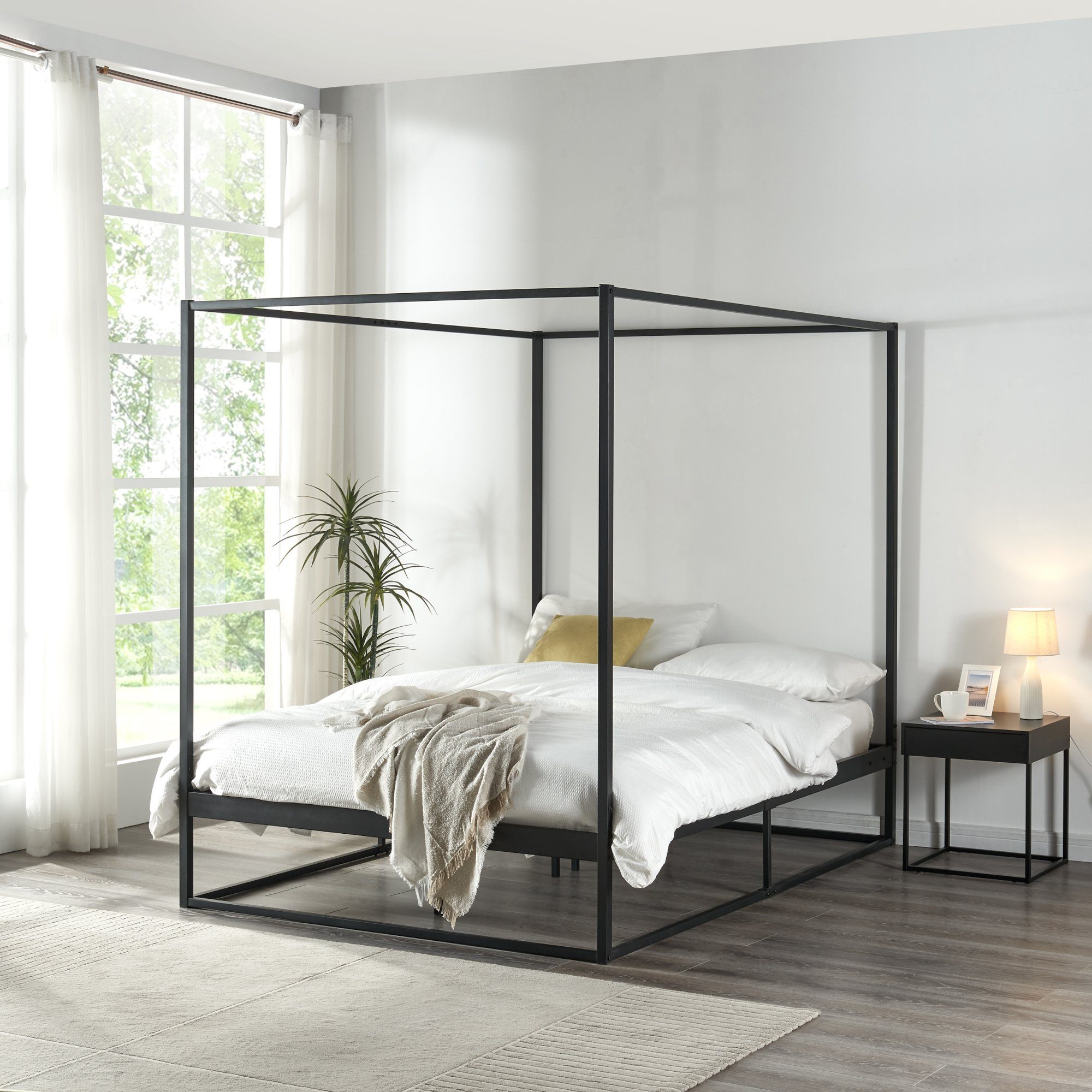en.casa Himmelbett, »Kristianstad« mit Lattenrost Metall günstig online kaufen