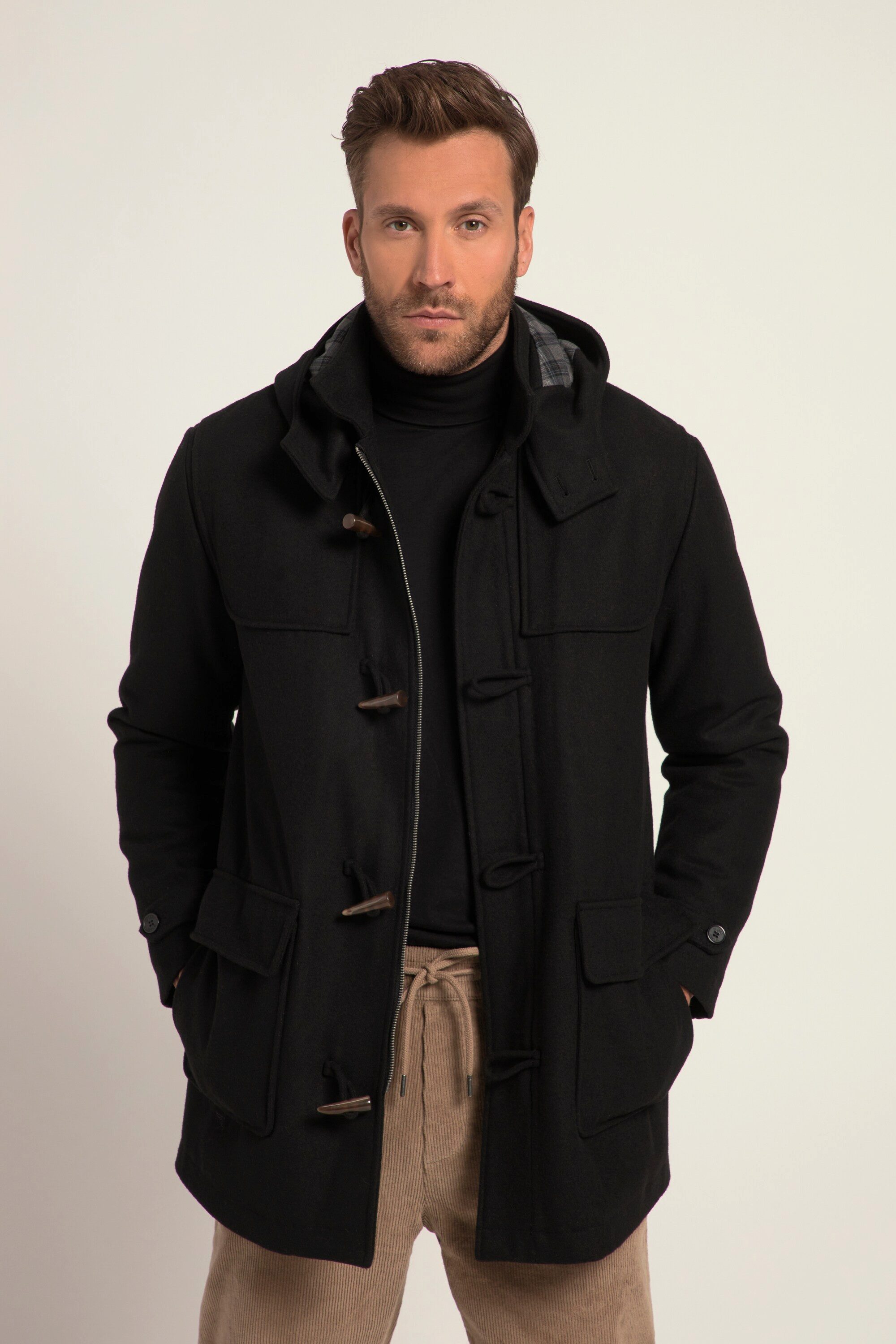 Funktionsjacke Dufflecoat wasserabweisend Knebel Knöpfe bis 8 XL