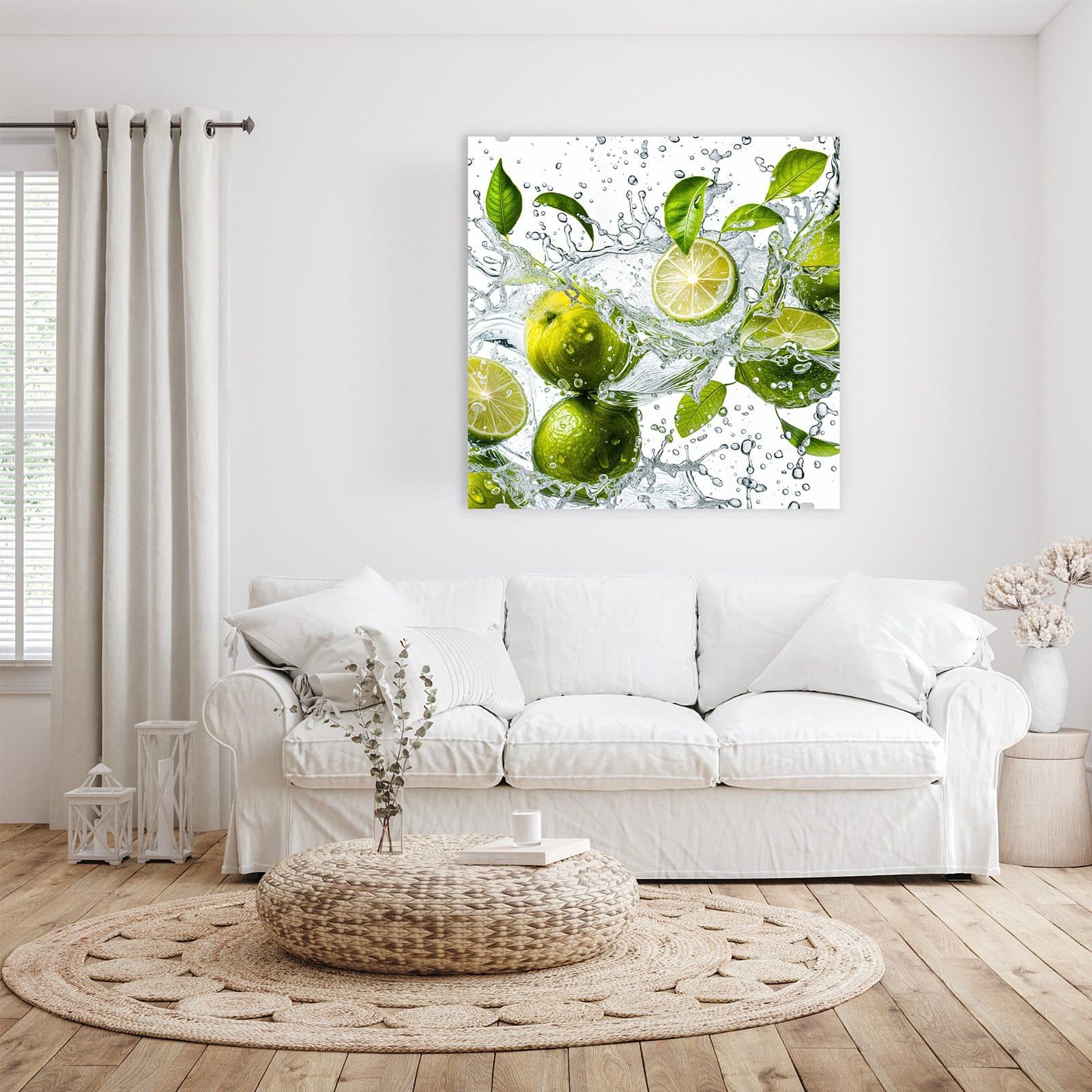 Primedeco Glasbild Wandbild Quadratisch Zitrusfrucht Spritzer günstig online kaufen