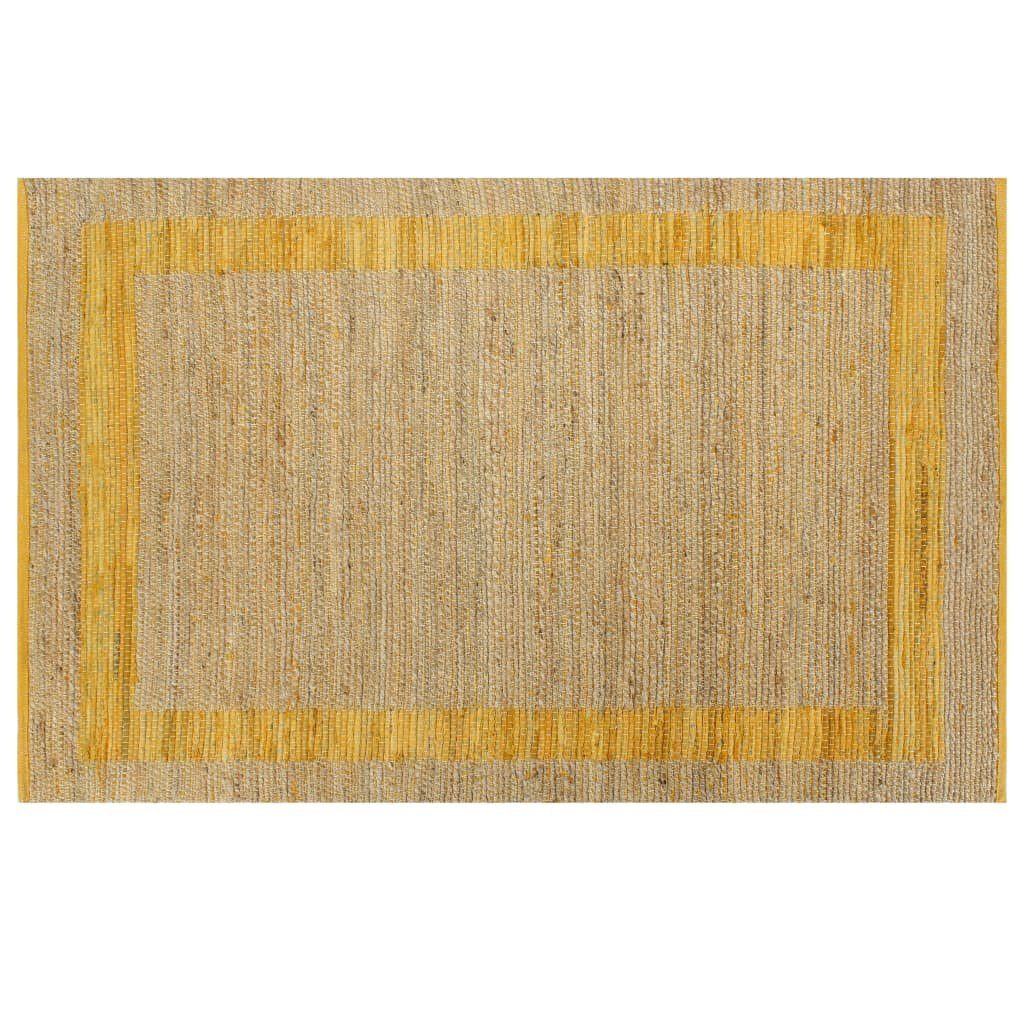 80x160 Gelb Teppich cm, vidaXL, Rechteckig Jute Handgefertigt Teppich