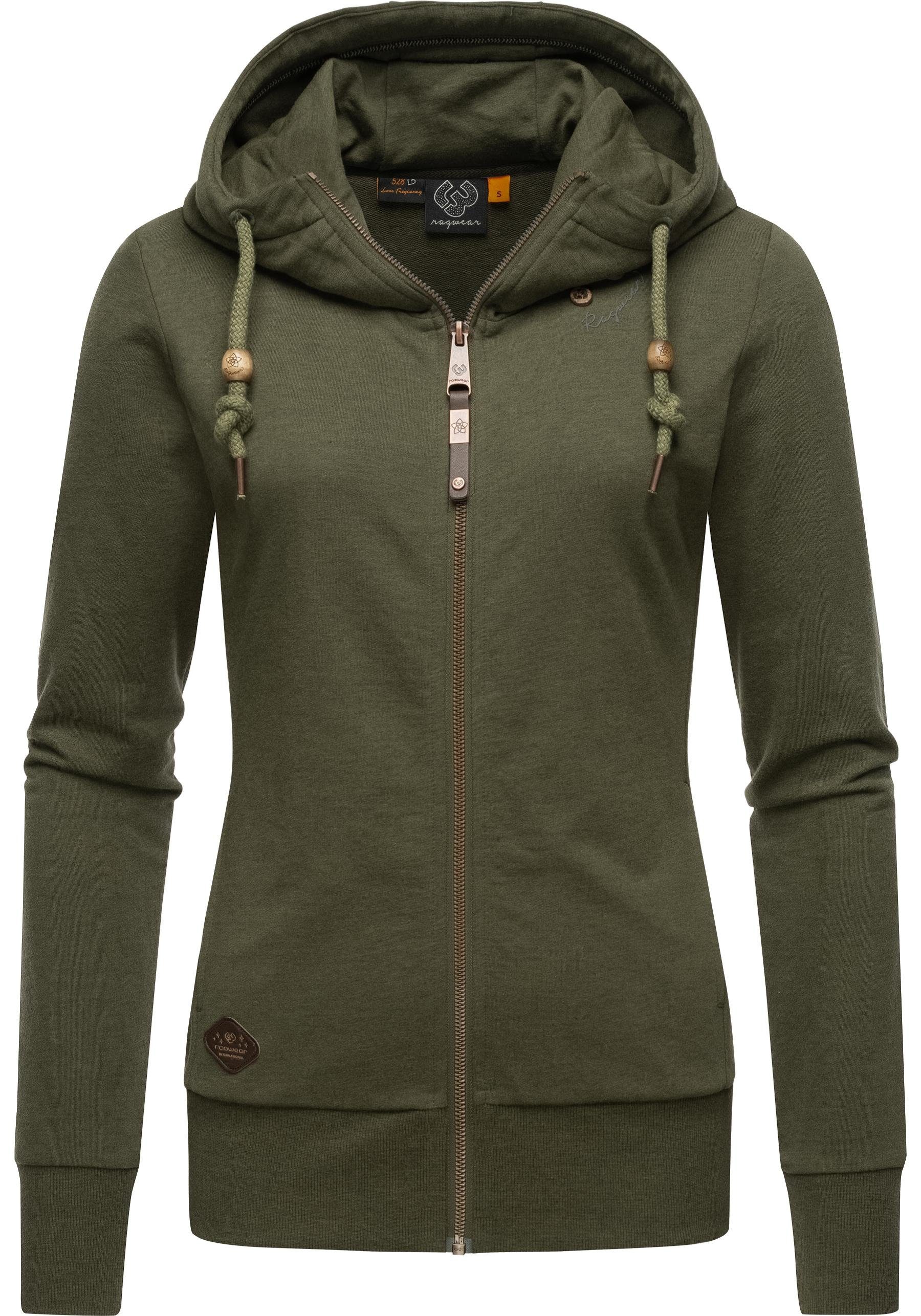 Ragwear Kapuzensweatjacke Paya Intl. sportlicher Damen Kapuzensweater mit Kordeln