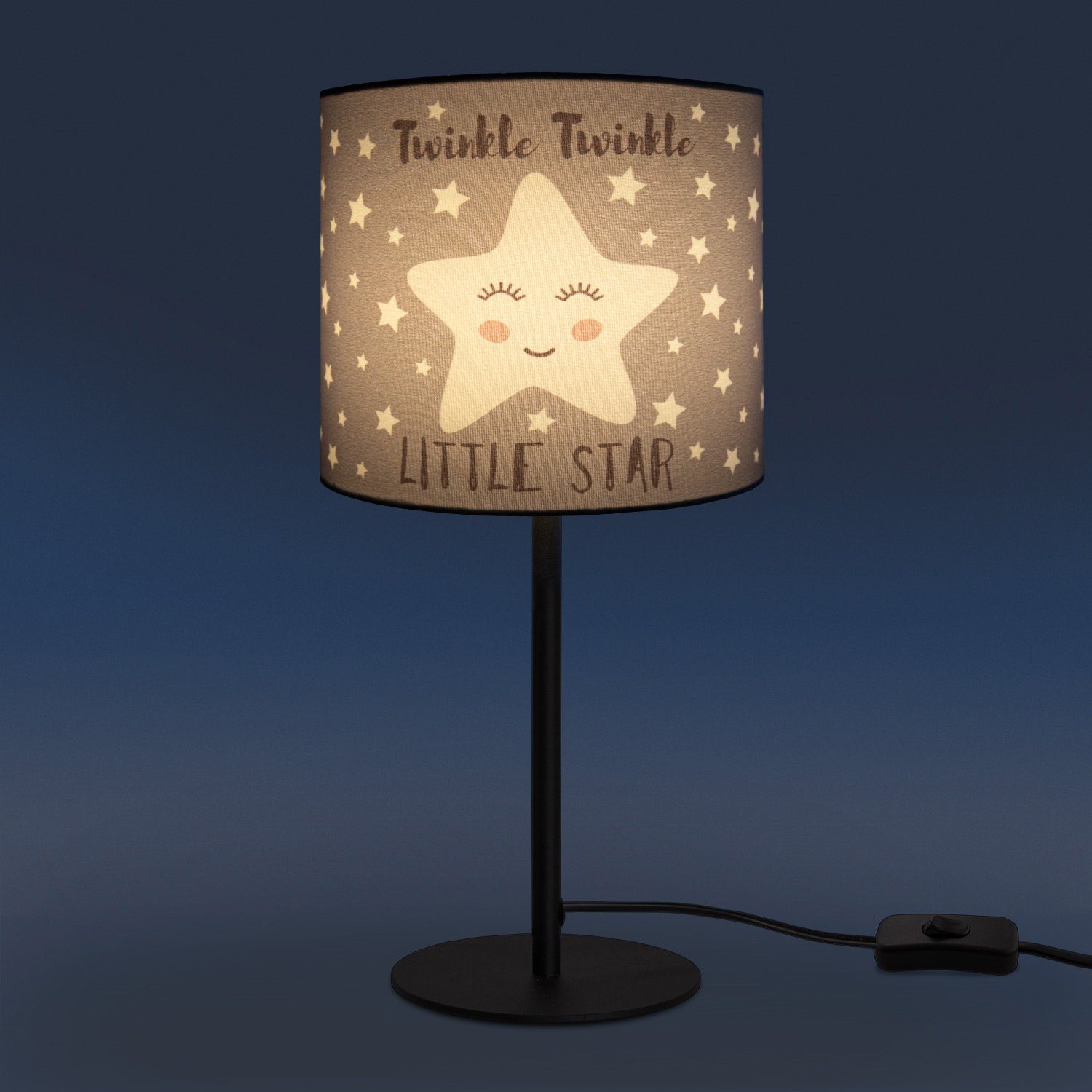 Paco Home Tischleuchte Kinderzimmer Tischleuchte Sternen-Motiv, Kinderlampe ohne Leuchtmittel, E14 105, LED Aleyna Lampe