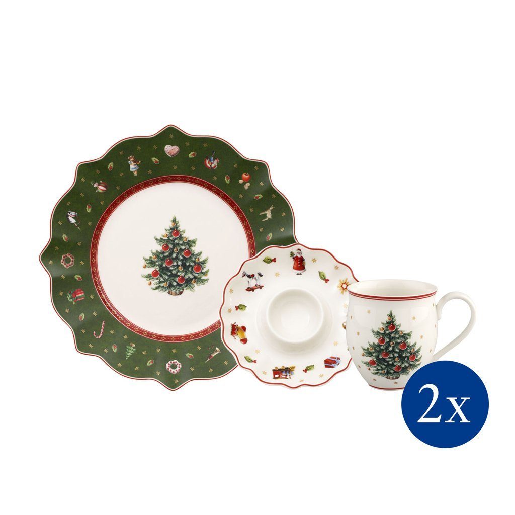 Villeroy & Boch Frühstücks-Geschirrset Toy's Delight Frühstücks-Set (6-tlg), 2 Personen, Porzellan