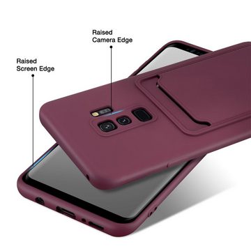 CoolGadget Handyhülle Card Case Handy Tasche für Samsung Galaxy S9 5,8 Zoll, Silikon Schutzhülle mit Kartenfach für Samsung Galaxy S9 Hülle