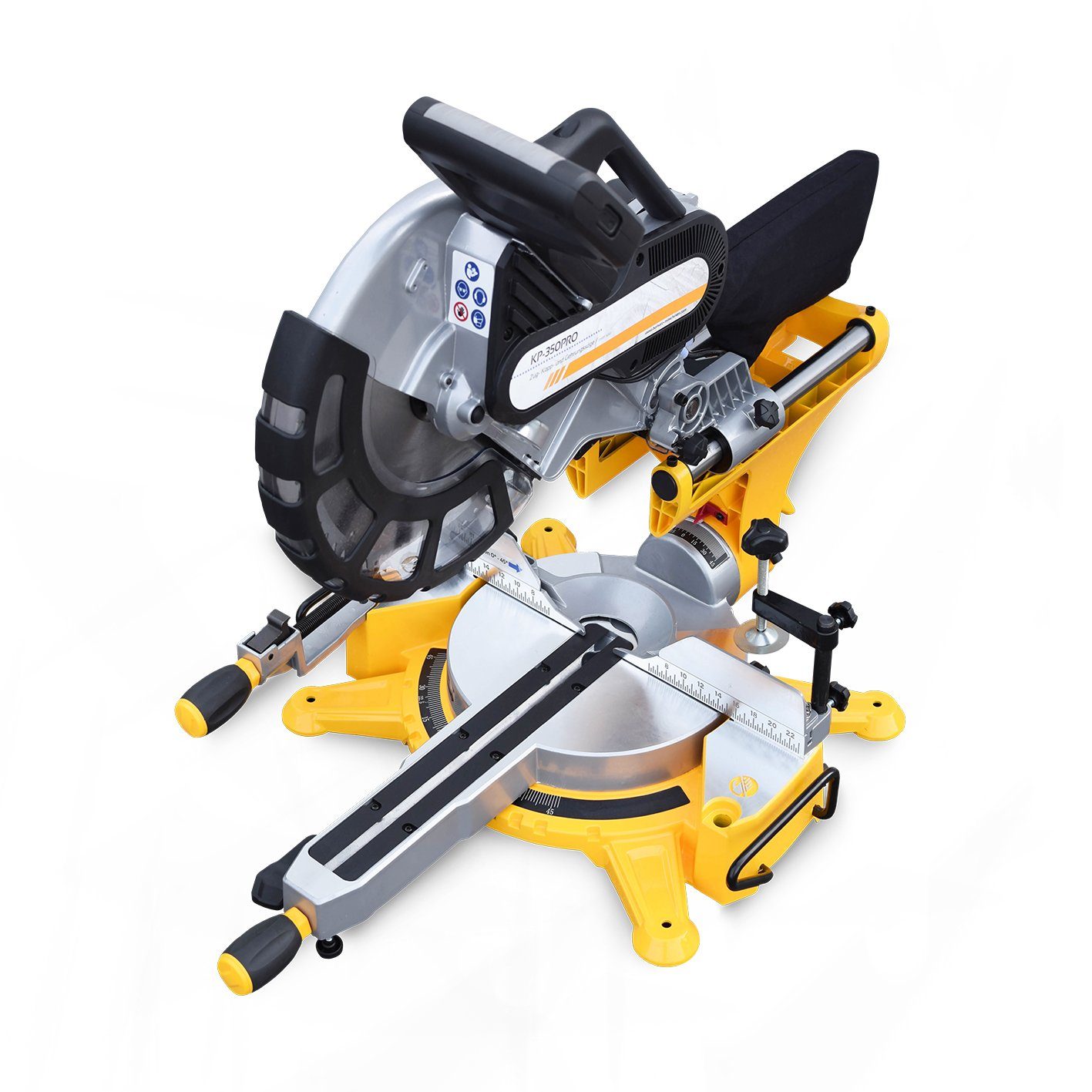 BAMATO Zug-, Kapp- und Gehrungssäge KP-350PRO und Maschinenständer KST-2760 Kappsäge 105mm Schnitthöhe, 2-St., beidseitig schwenkbar, Laser, Zugsäge, Sanftanlauf