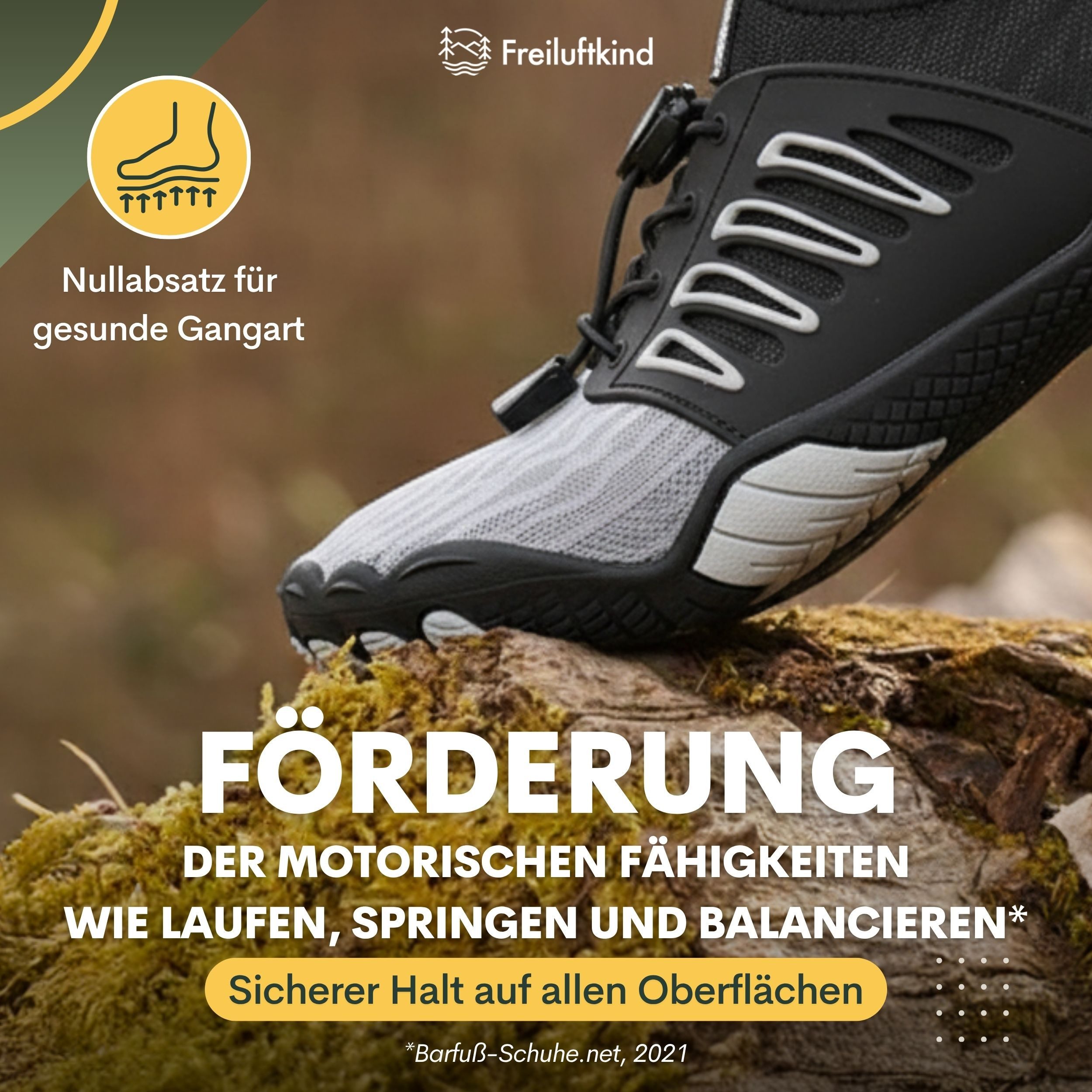 Freiluftkind Das Original – Tokai rutschfester Barfußschuh Schnellverschluss – Bild 4 von 5