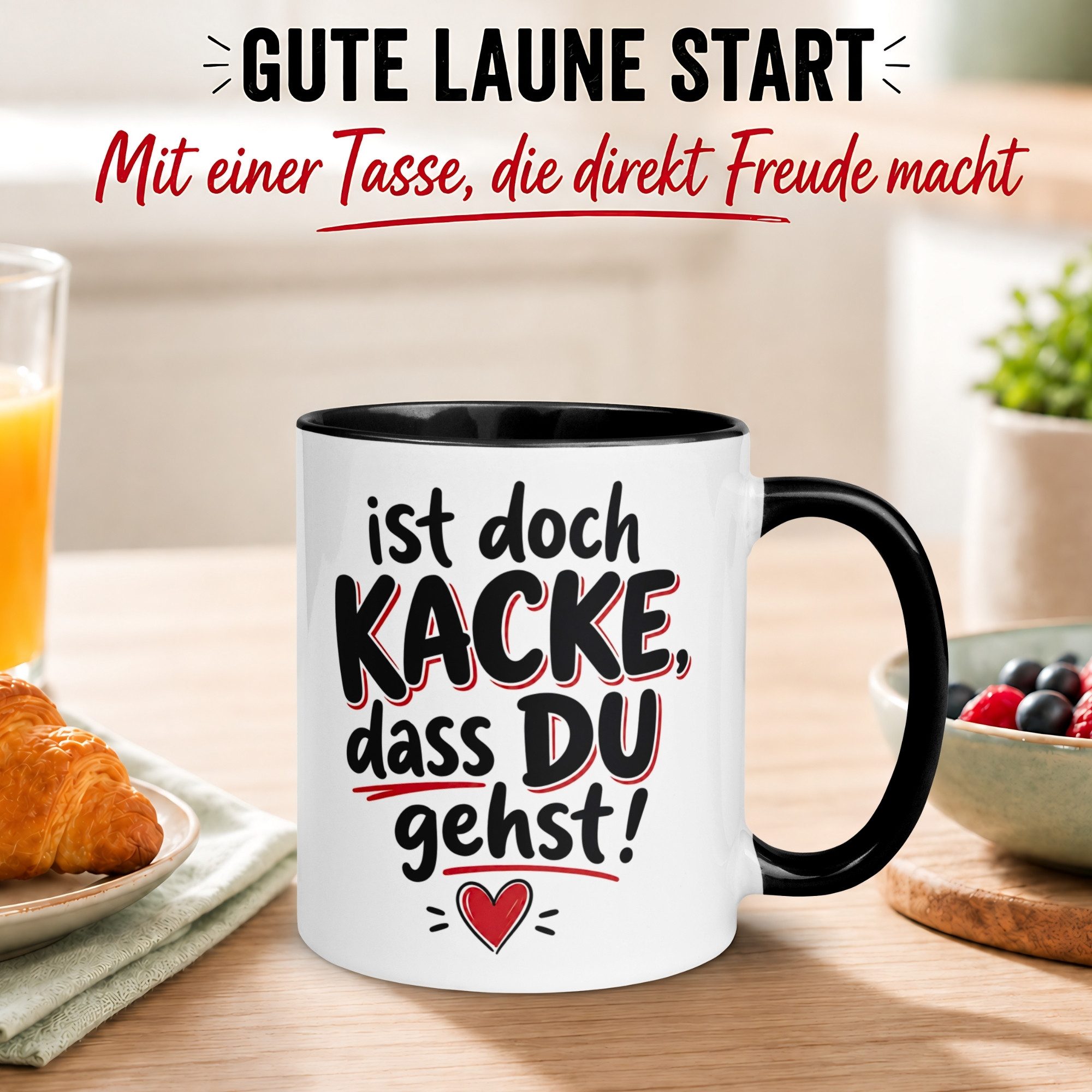 Momentals Tasse Abschiedsgeschenk Kollege Kollegin – Ist doch Kacke dass du gehst, Gratis Versand · Links-&Rechtshänder · Spülmaschinenfest
