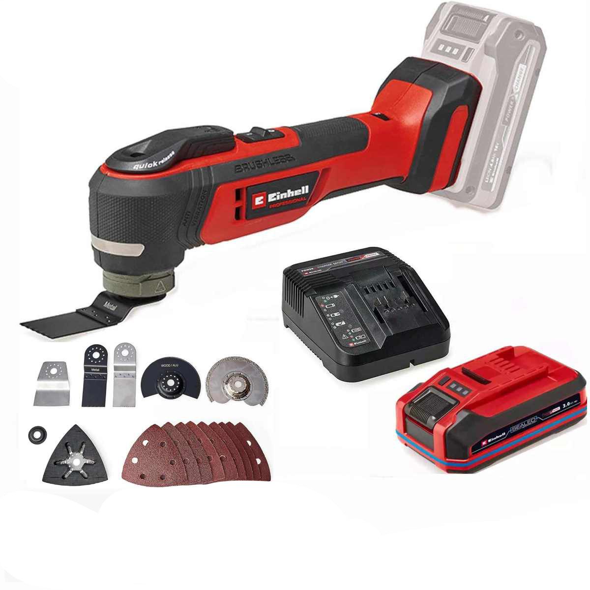 Einhell Akku-Multifunktionswerkzeug Multifunktionswerkzeug TP-MG 18 Li BL Sealed Akku 3.0 Ah, Ladegerät