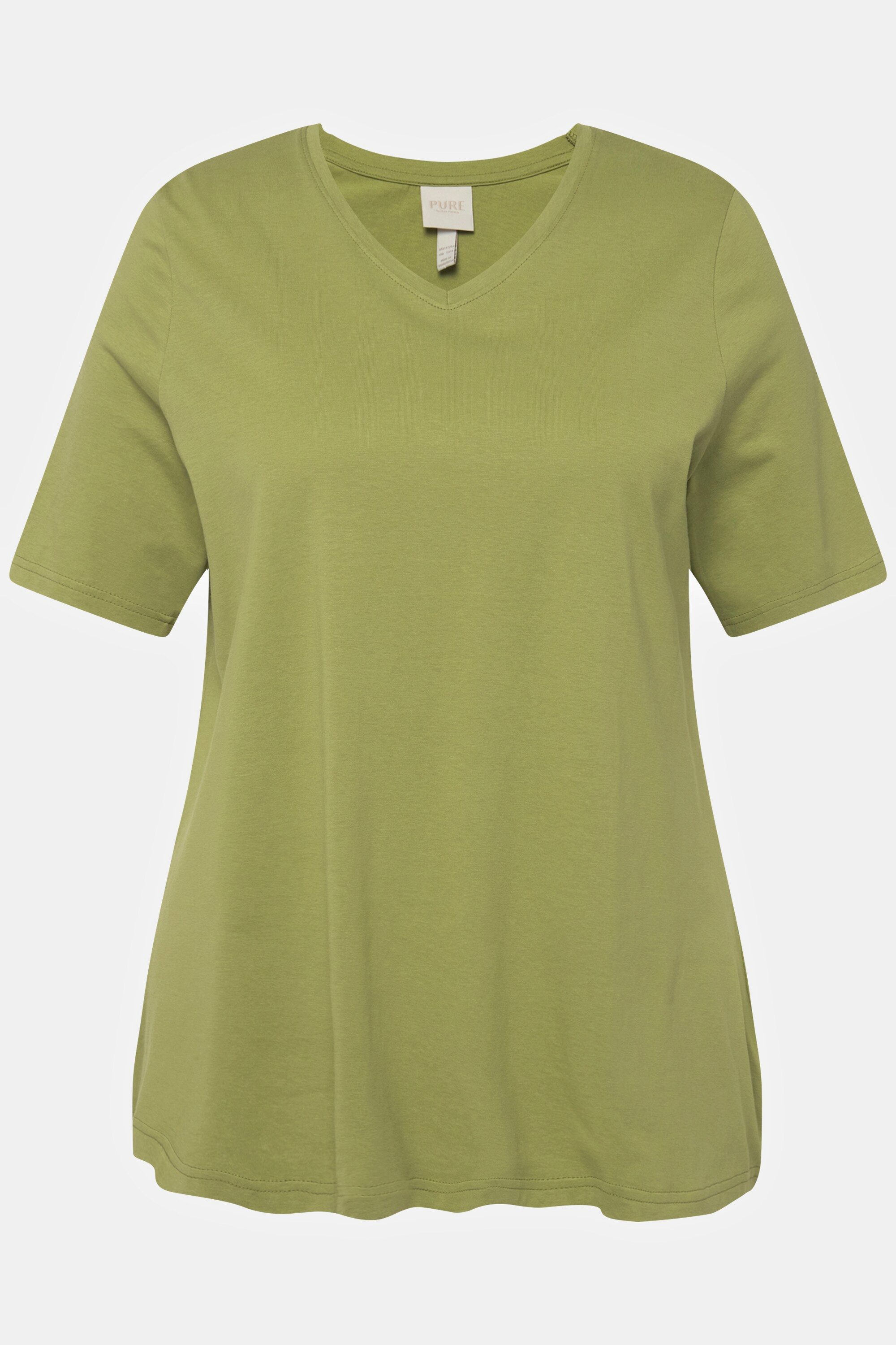 Ulla Popken T-Shirt T-Shirts 2er-Pack V-Ausschnitt Halbarm (2-tlg)