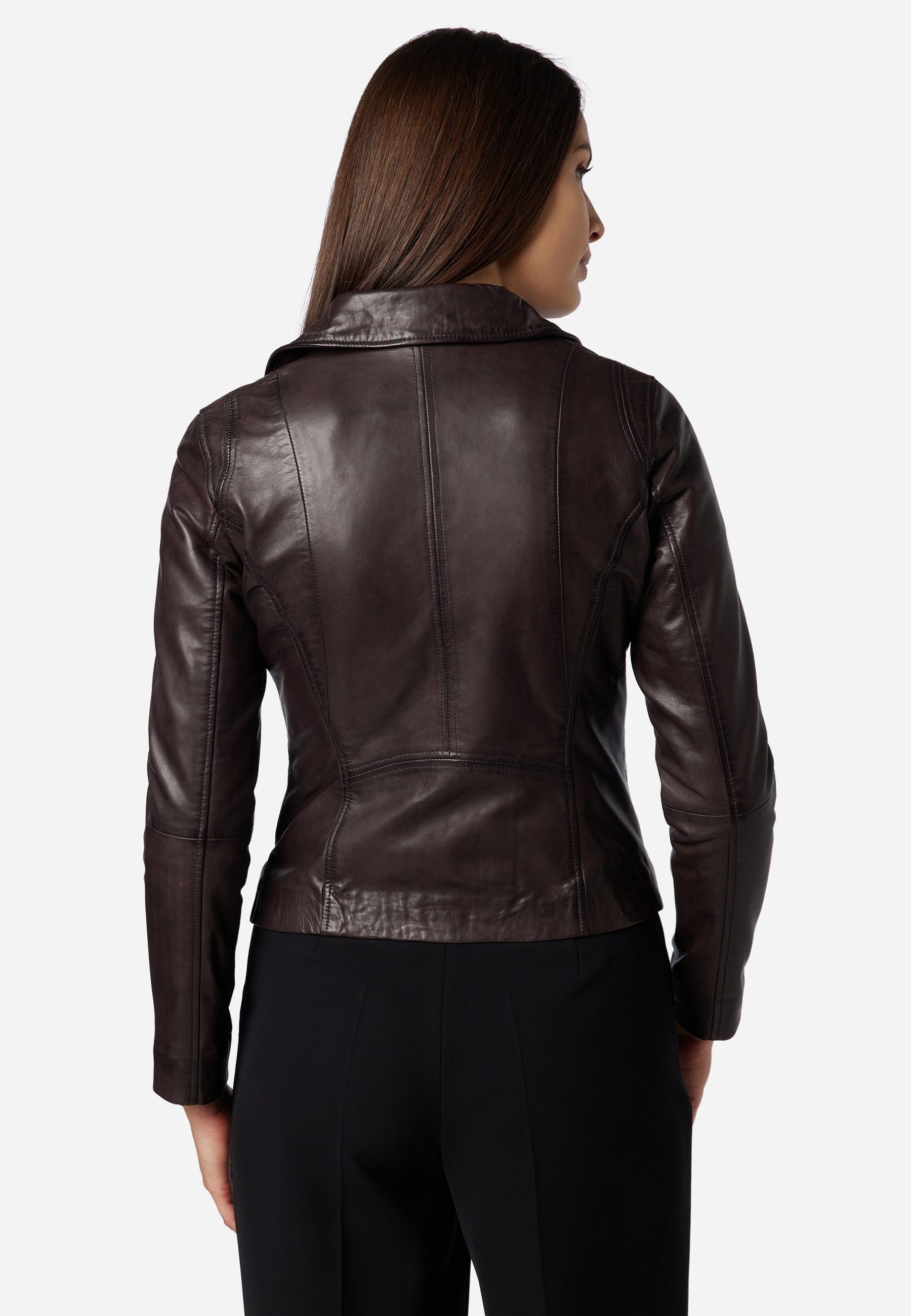 RICANO Lederjacke Sally Lederjacke im Biker-Stil mit Reverskragen