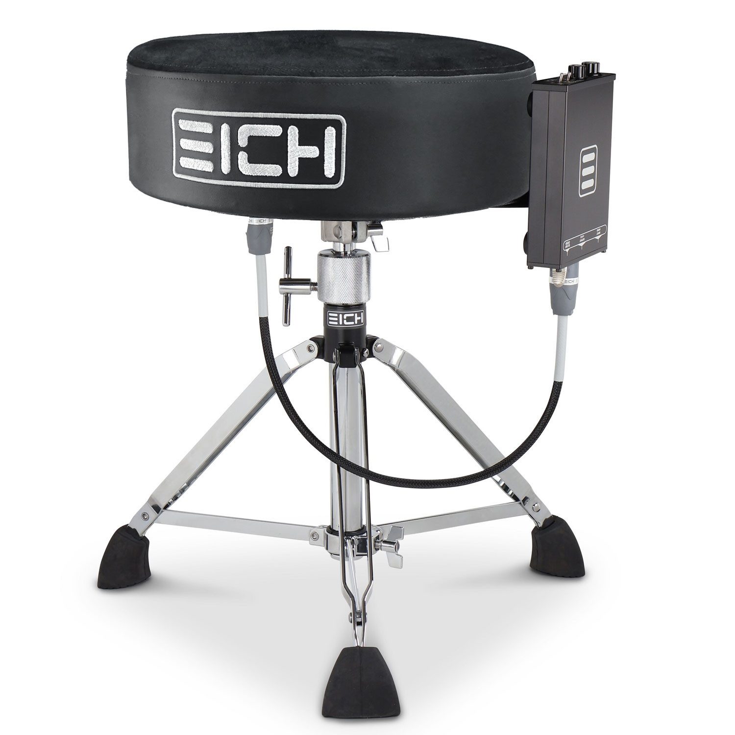 Eich Amplification Schlagzeug Eich Hocker DBC400R Subwoofer-Hocker Velours Komplett-Set,Set, Hocker mit Bass-Shaker, Macht tiefe Frequenzen spürbar durch Vibration