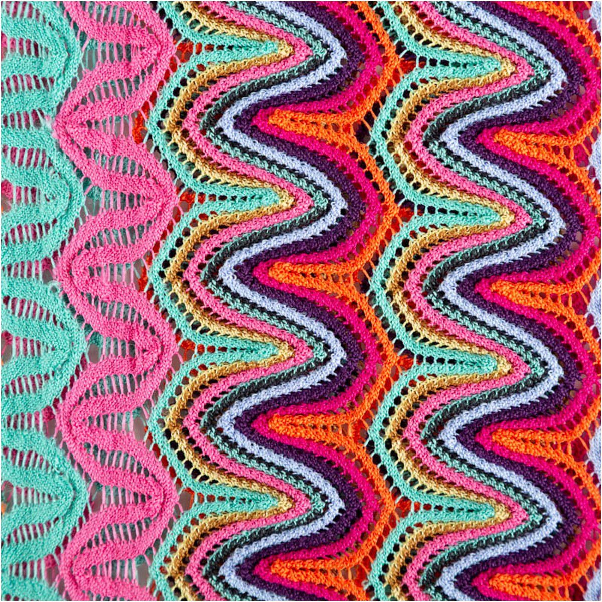 SCHÖNER LEBEN. Stoff Häkeloptik Stoff Crochet bunt 1,40m Breite, atmungsaktiv