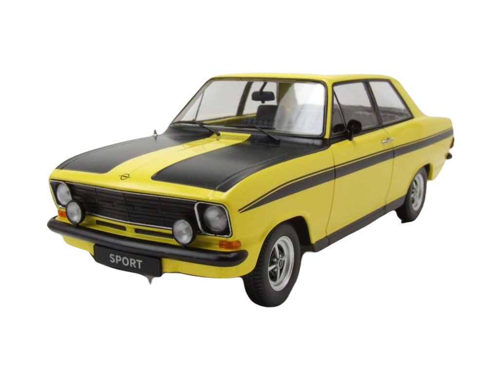 KK Scale Modellauto Opel Kadett B Sport 1973 gelb schwarz, Maßstab 1:18