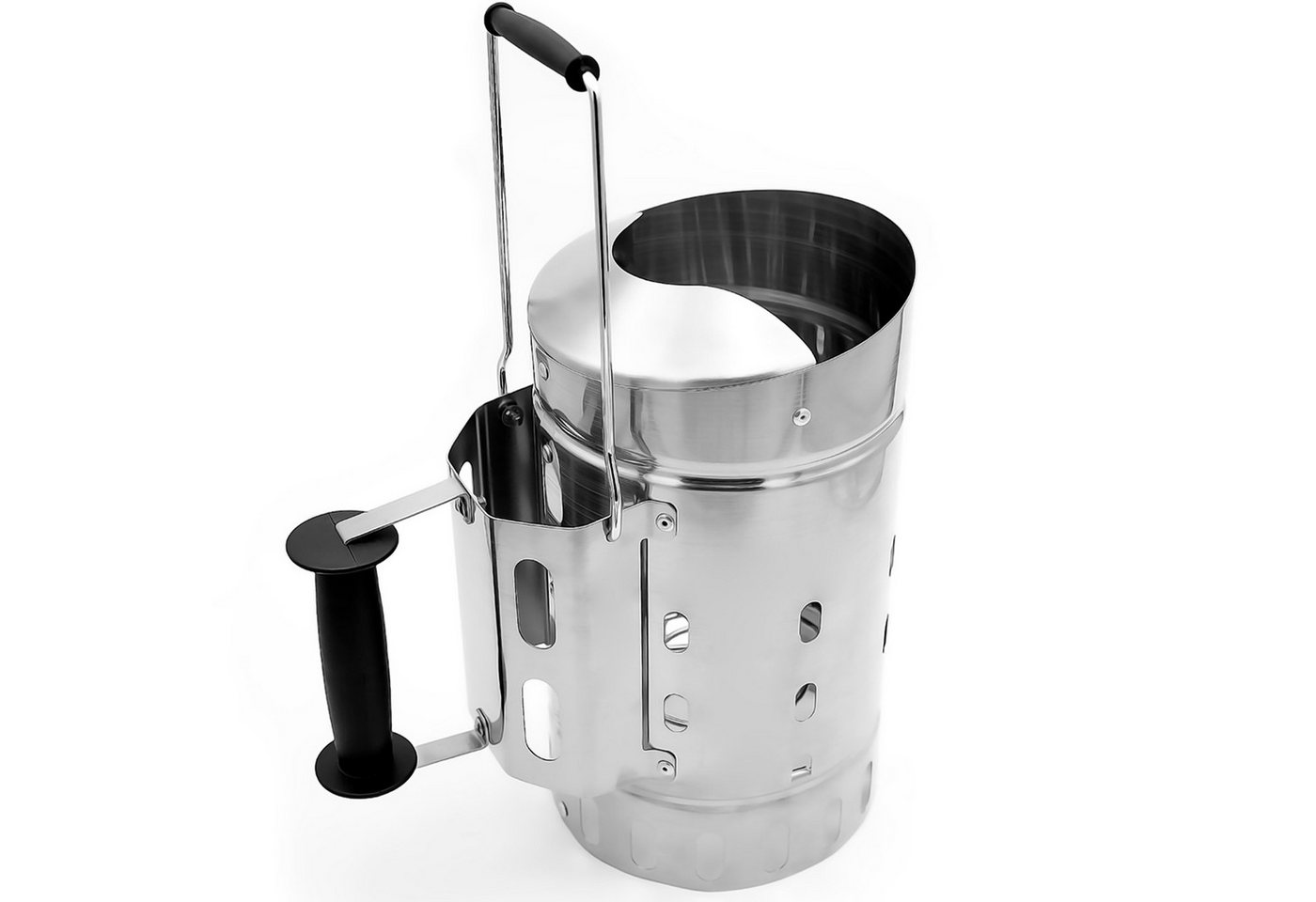 BigDean Anzündkamin Premium Anzündkamin, Hochwertiger Grillkohleanzünder aus Edelstahl (Packung, 1-tlg., Anzündkamin), Extra Robuste Edelstahlqualität, Für Kohle & Briketts geeignet