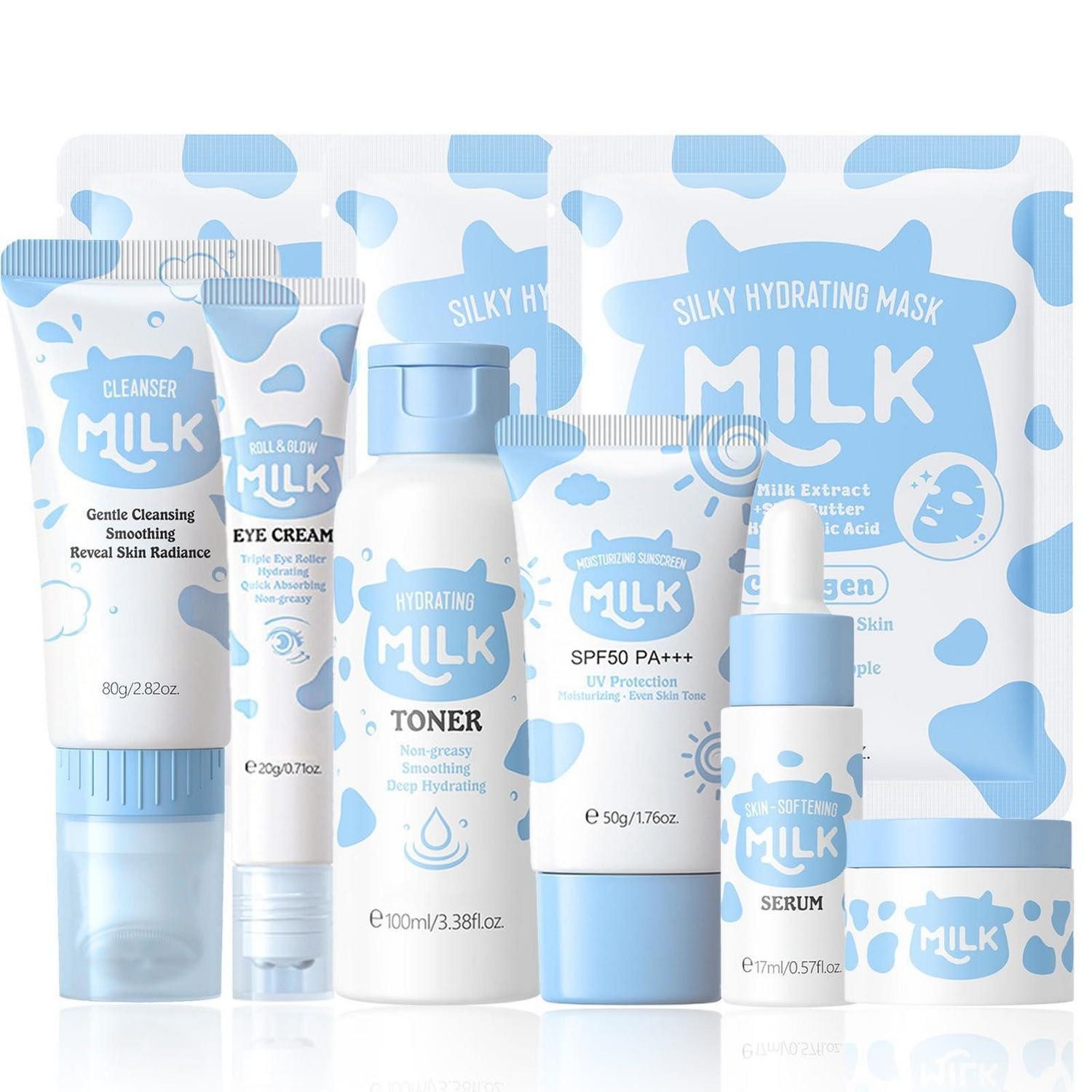 LuxusKollektion Pflege-Geschenkset Gesichtspflege Set Milch 9-teilig
