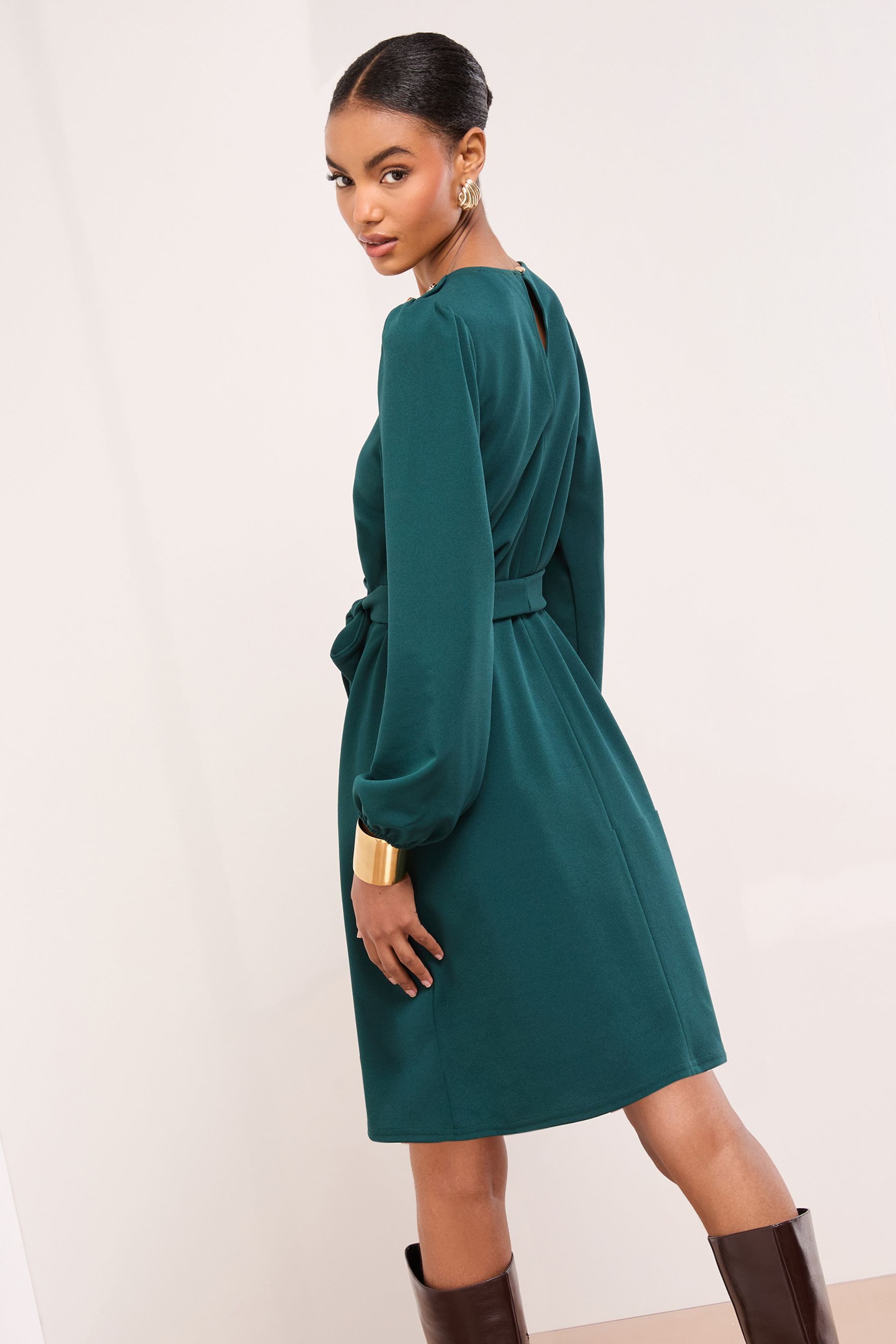 LIPSY Minikleid Lipsy Langarm-Etuikleid mit Bindeband, Regular (1-tlg) günstig online kaufen