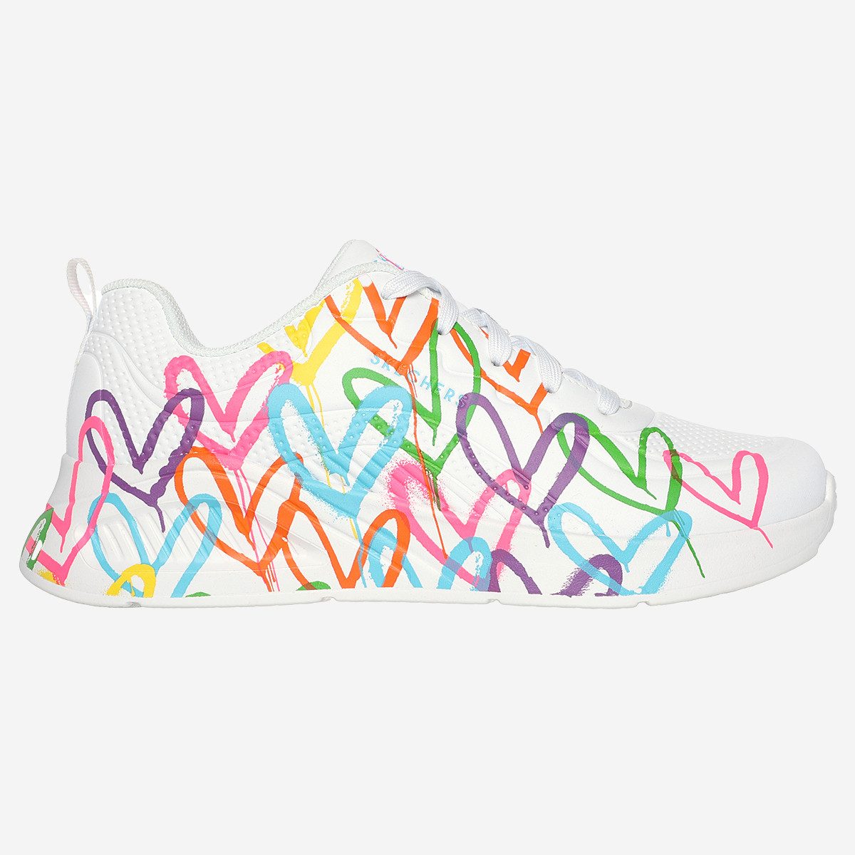 Skechers UNO LITE HEART HEARTS, Sneaker, Weiß,kombiniert, Damen Sneaker