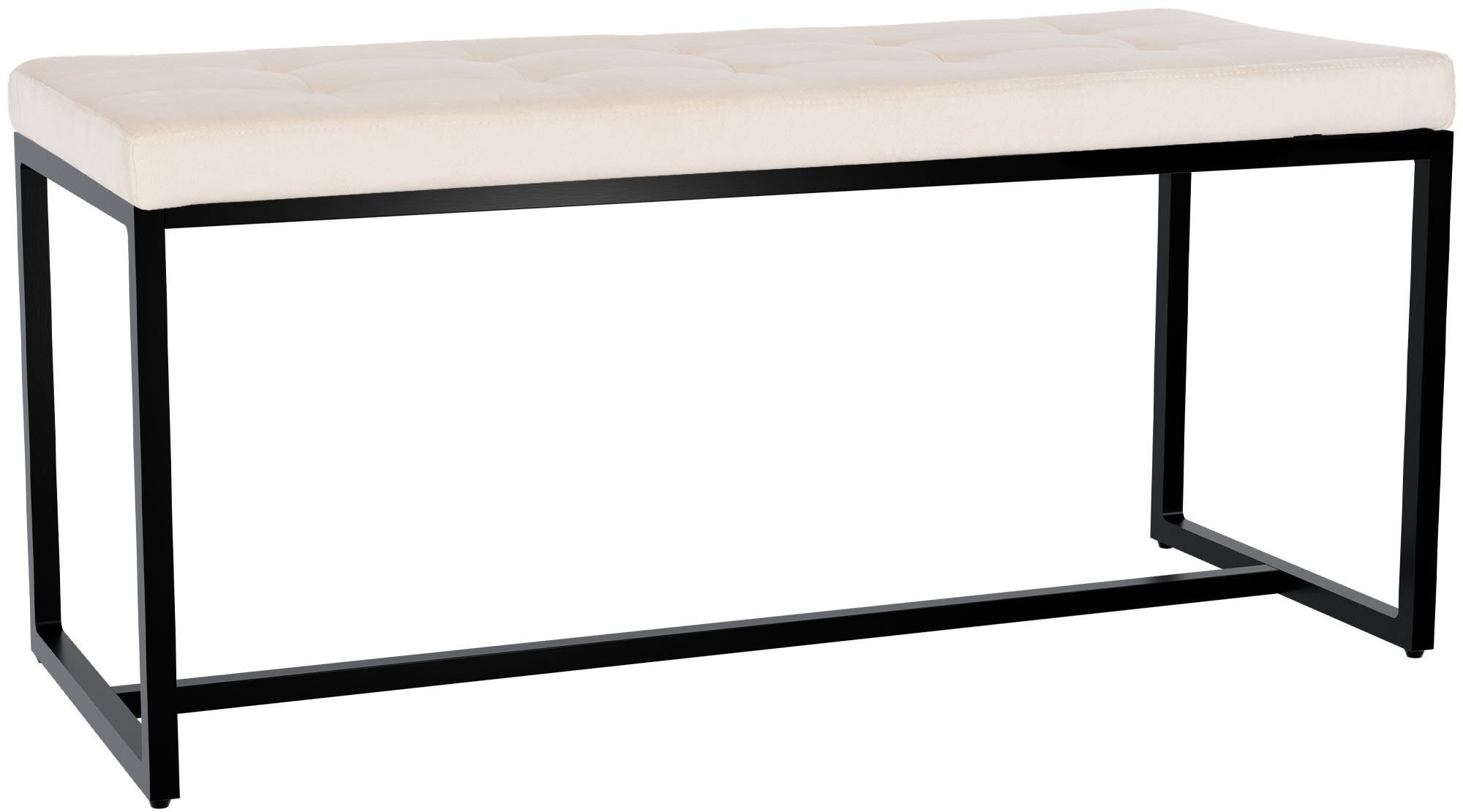 CLP Sitzbank Barci, mit schwarzem Metallgestell, Sitzfläche gepolstert