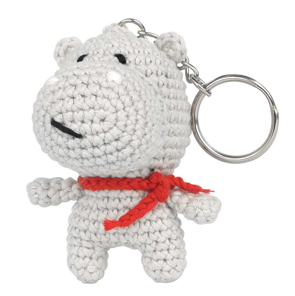 Anchor Kreativset Anchor Amigurumi Häkelkit Schlüsselanhänger "Hank das Nilpferd", 15cm, (embroidery kit by Marussia)