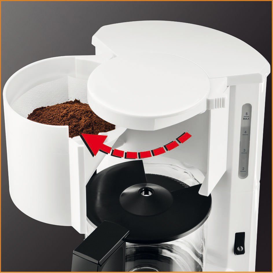 Krups Filterkaffeemaschine F18301 Warmhaltefunktion 5-7 Filterhalter, Tassen Kaffee, Aromacafe, 0,6l Kaffeekanne, für herausnehmbarer