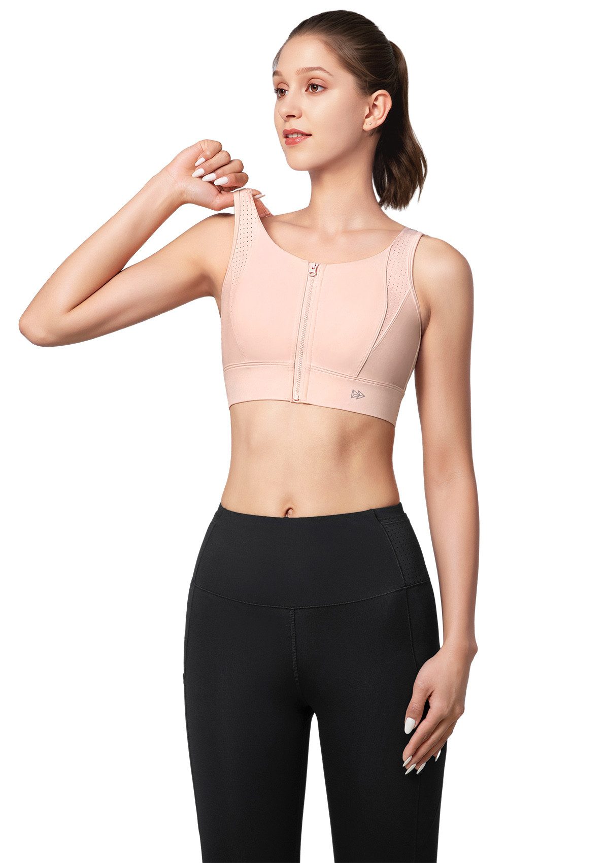 Yvette Sport-BH Starker Halt mit Frontverschluss gekreuzte Rücken Gepolstert, E101090A19