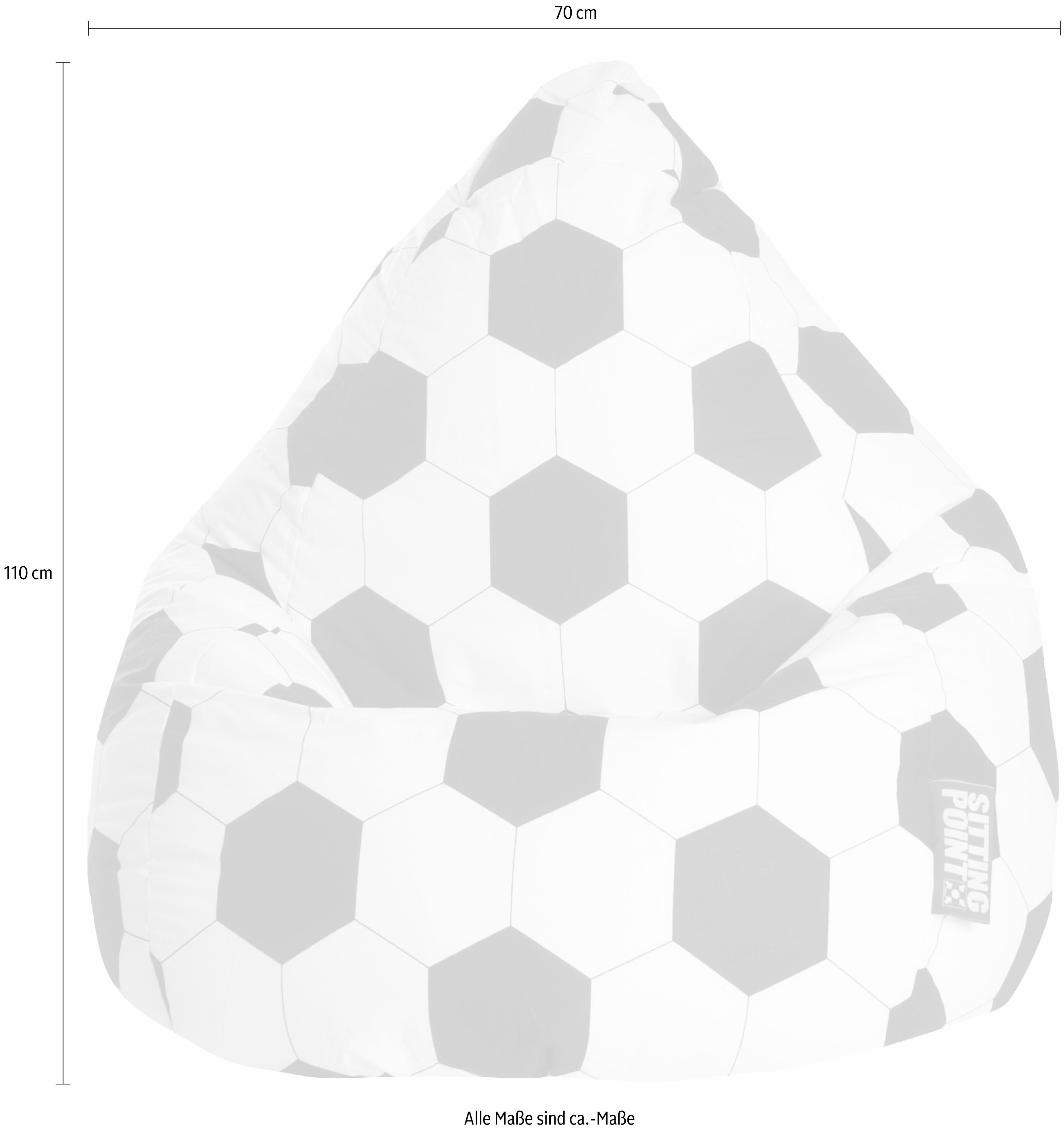Sitting Point Sitzsack BeanBag 220 l Schwarz-Weiß Fußball-Muster günstig online kaufen
