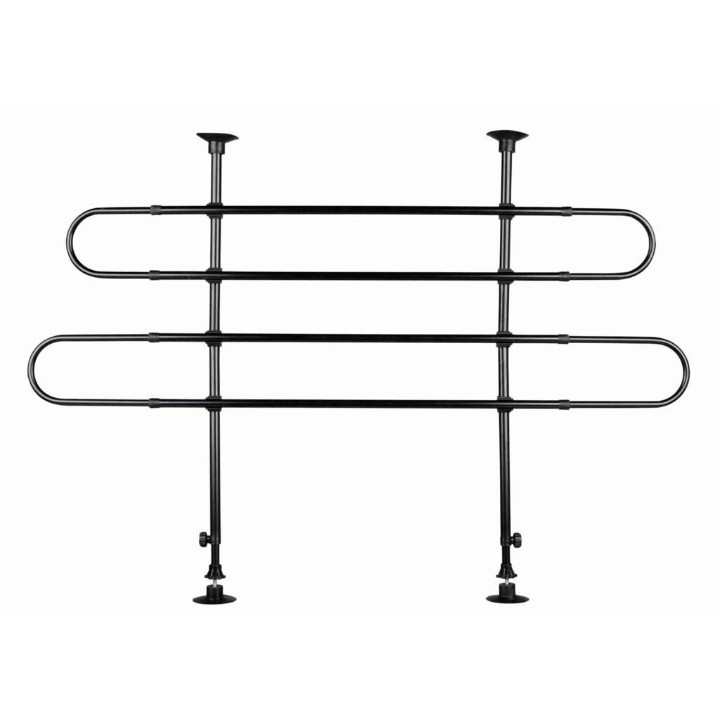TRIXIE Hundegitter stufenlos verstellbares Autogitter aus Metall, 2 Querelemente - schwar
