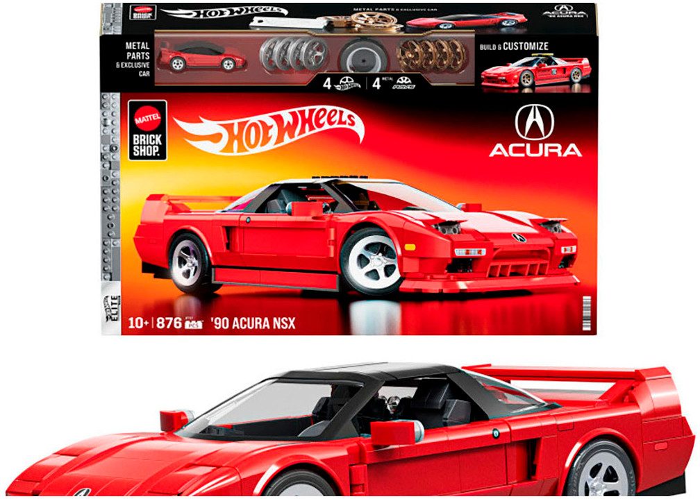 Mattel® Modellbausatz Mattel Brick Shop Hot Wheels, ELITE SERIES ACURA, Maßstab 1:16, (876-tlg)