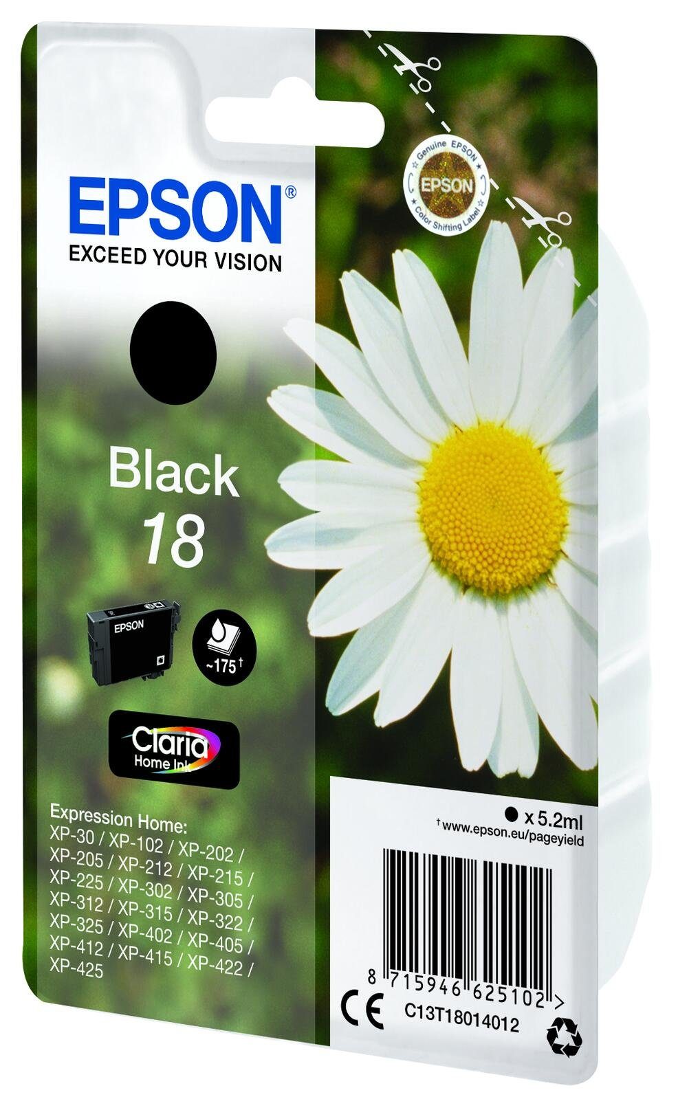 Epson Epson 18 Gänseblümchen Druckerpatrone schwarz Tintenpatrone