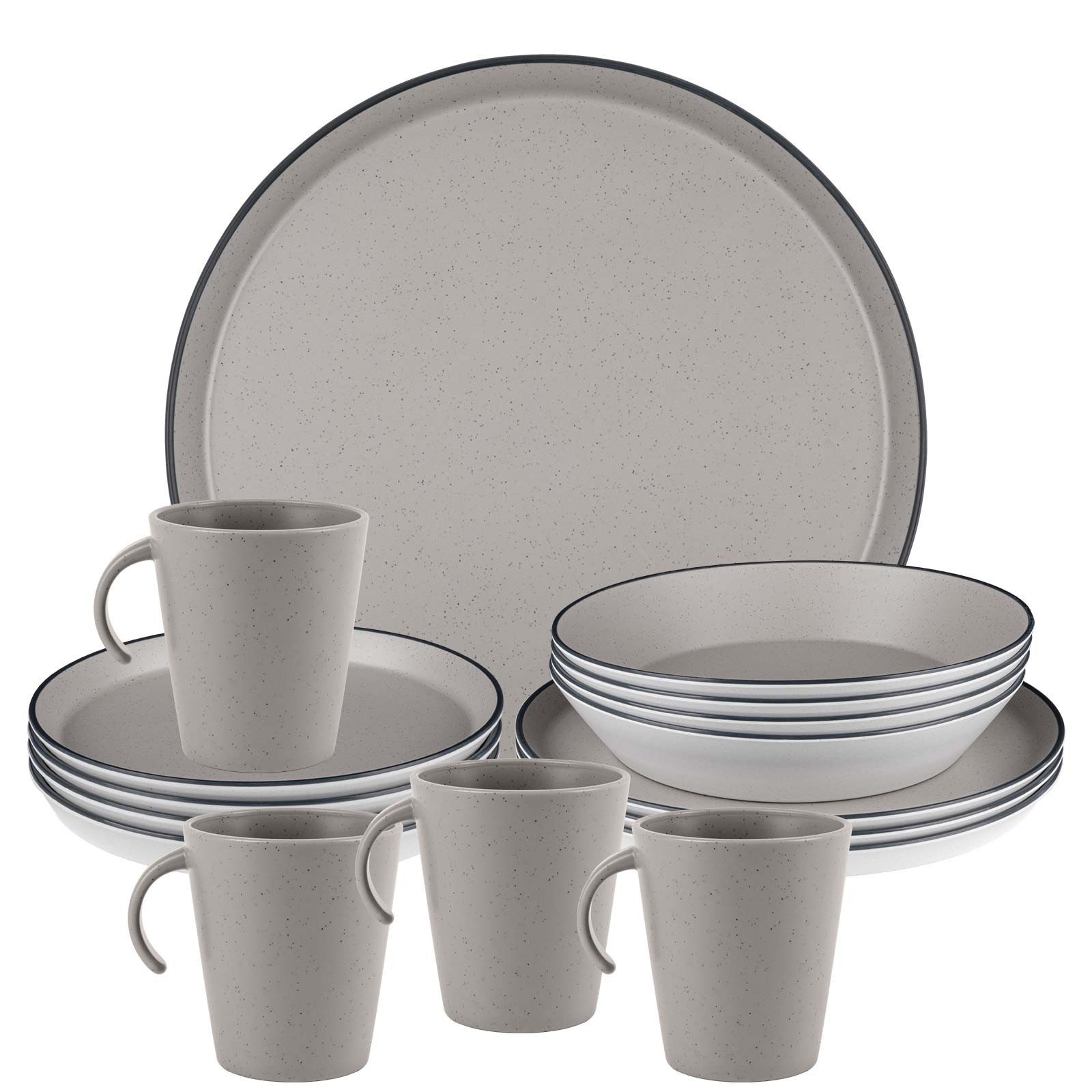 BRUNNER Geschirr-Set BRUNNER Camping Geschirrset ICONIC COMPACK (12,16tlg) Kompakt AntiSlip (16-tlg)