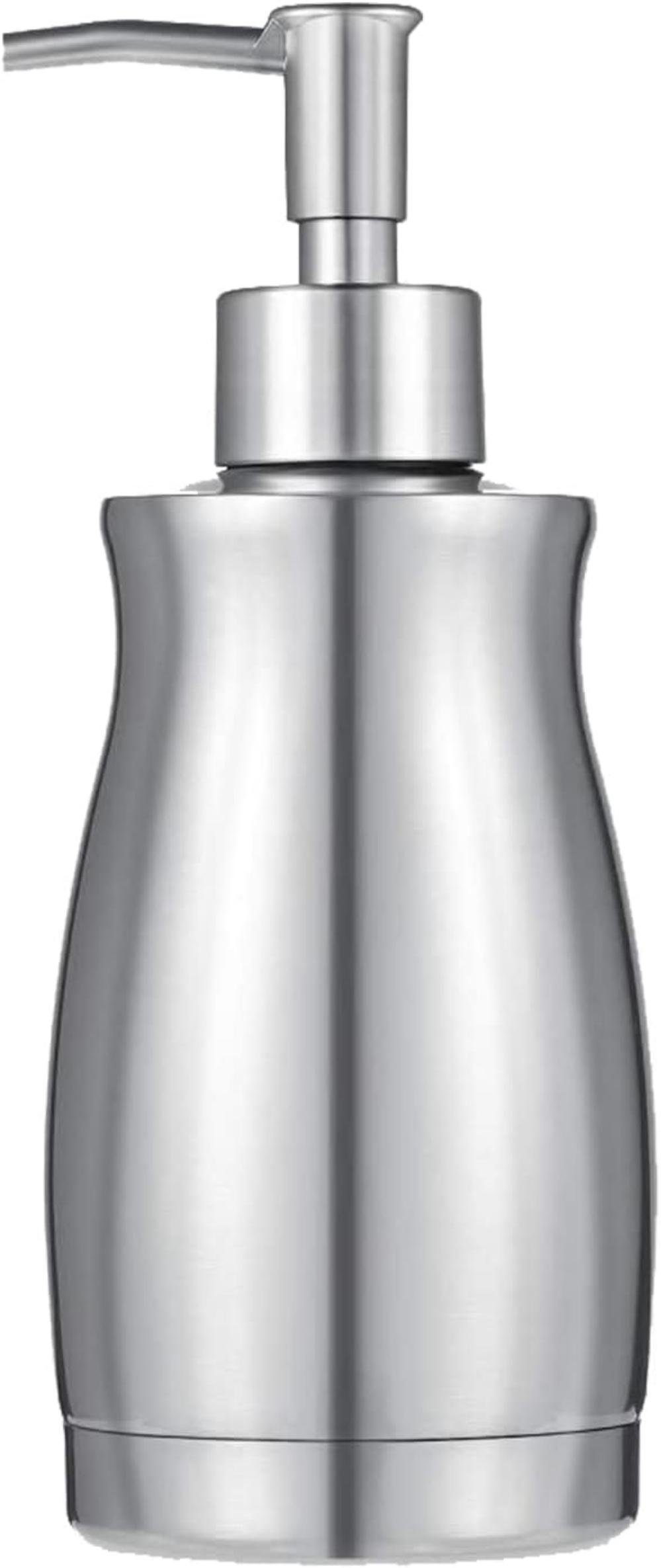 TUABUR Seifenablage Edelstahl-Seifenspender, 382 ml, nachfüllbar, Nickel. Küche, Bad, 1-St.