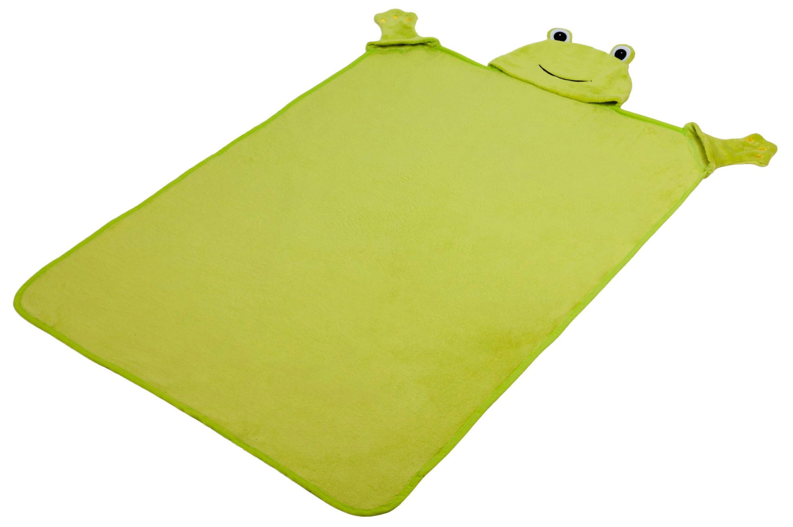 WALSER Autokindersitz Kuscheldecke für Kinder Froggy grün 130 x 100 cm, ab: ab 4 Jahre, bis: - 10 Jahren, (1 Stück, 1-tlg)