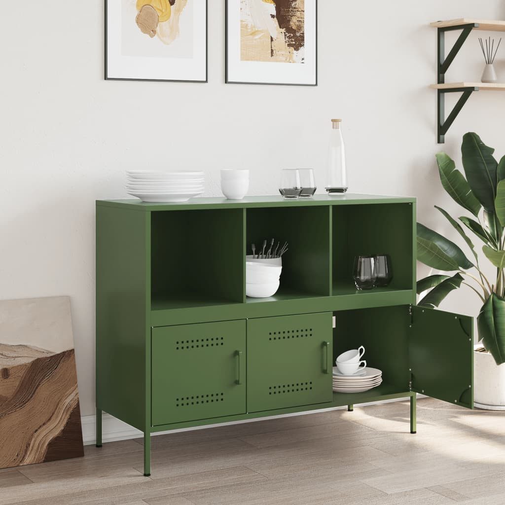 vidaXL Sideboard Sideboard Olivgrün 100,5x39x79 cm günstig online kaufen