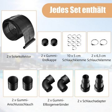 COSTWAY Pool-Wärmepumpe Solarkollektor Poolheizung, 300x75cm, Komplettset