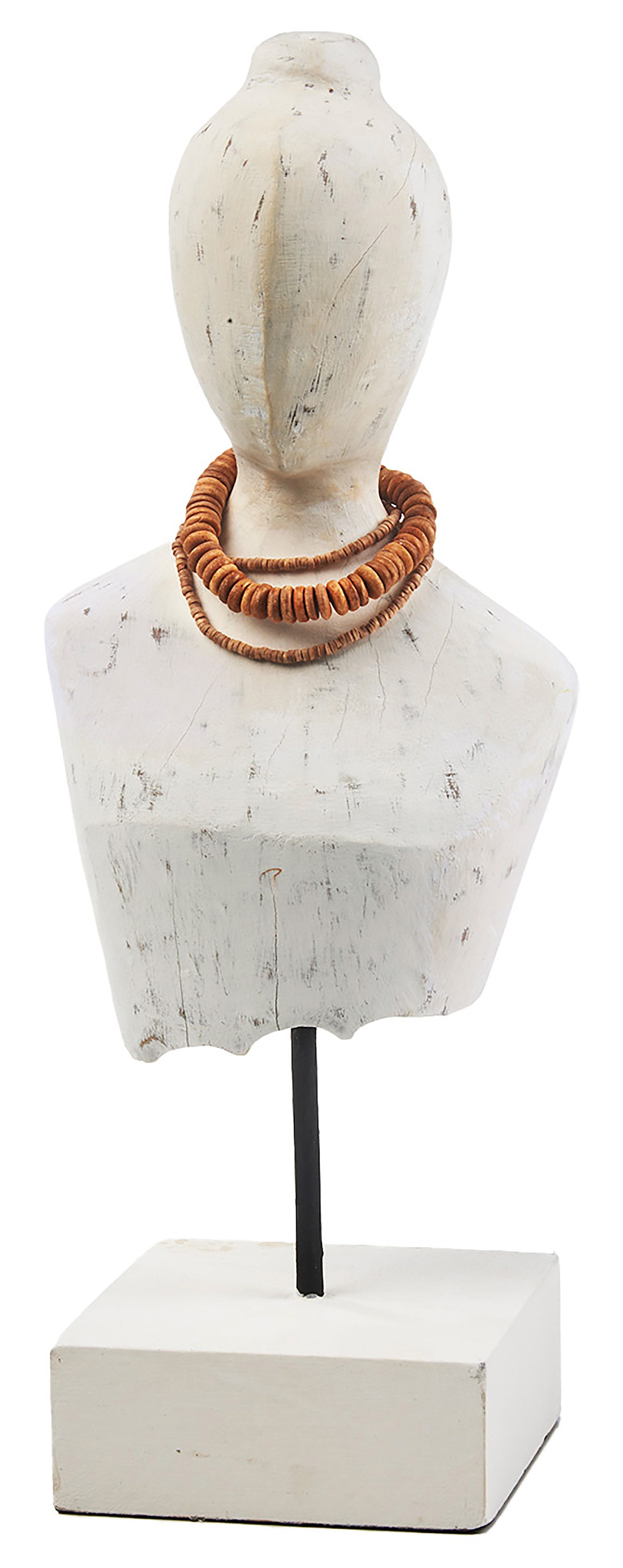 Kobolo Dekoobjekt Dekofigur Holzfigur Büste LADY BUST, Holz Metall, Skulptu günstig online kaufen