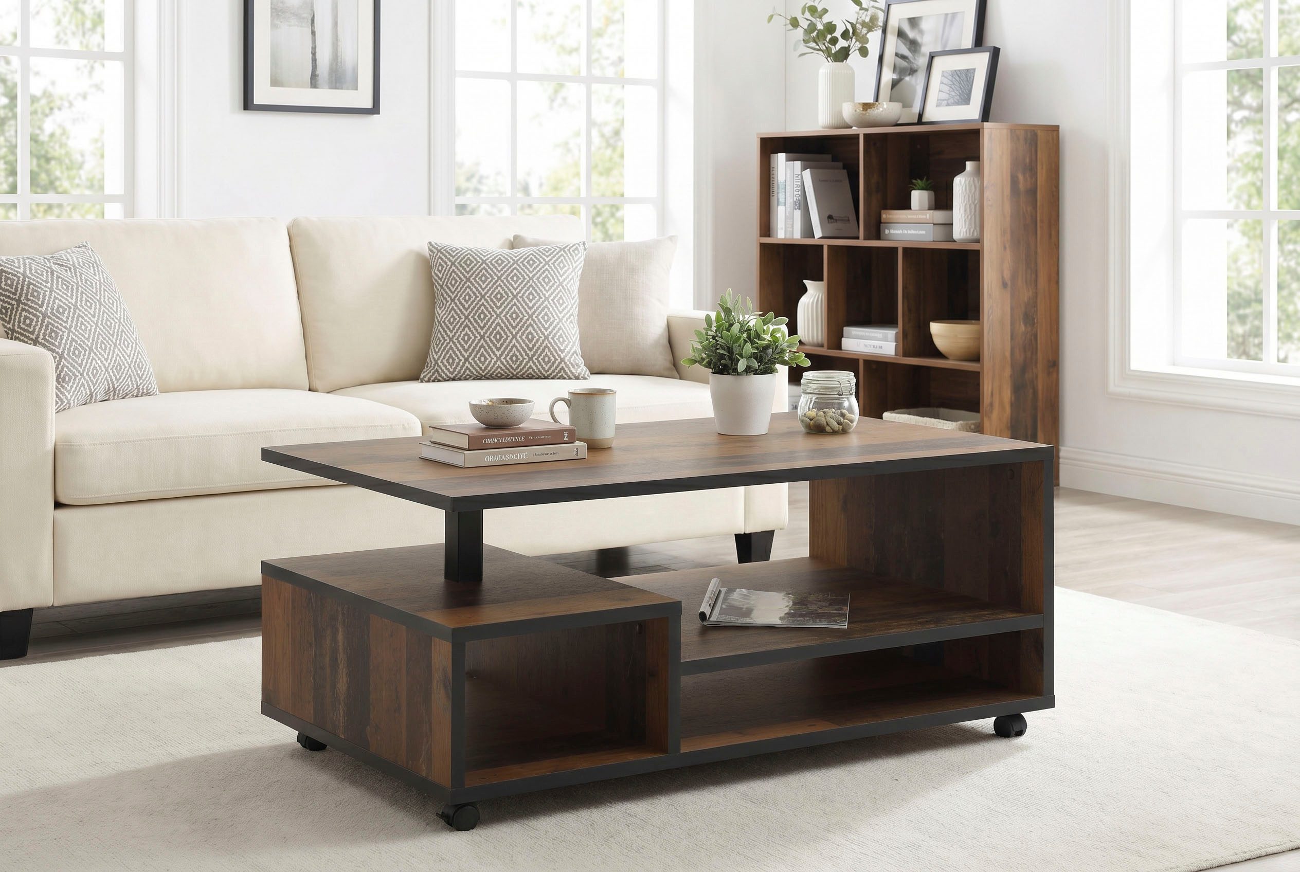 HELA Couchtisch, auf Rollen, industrial Design