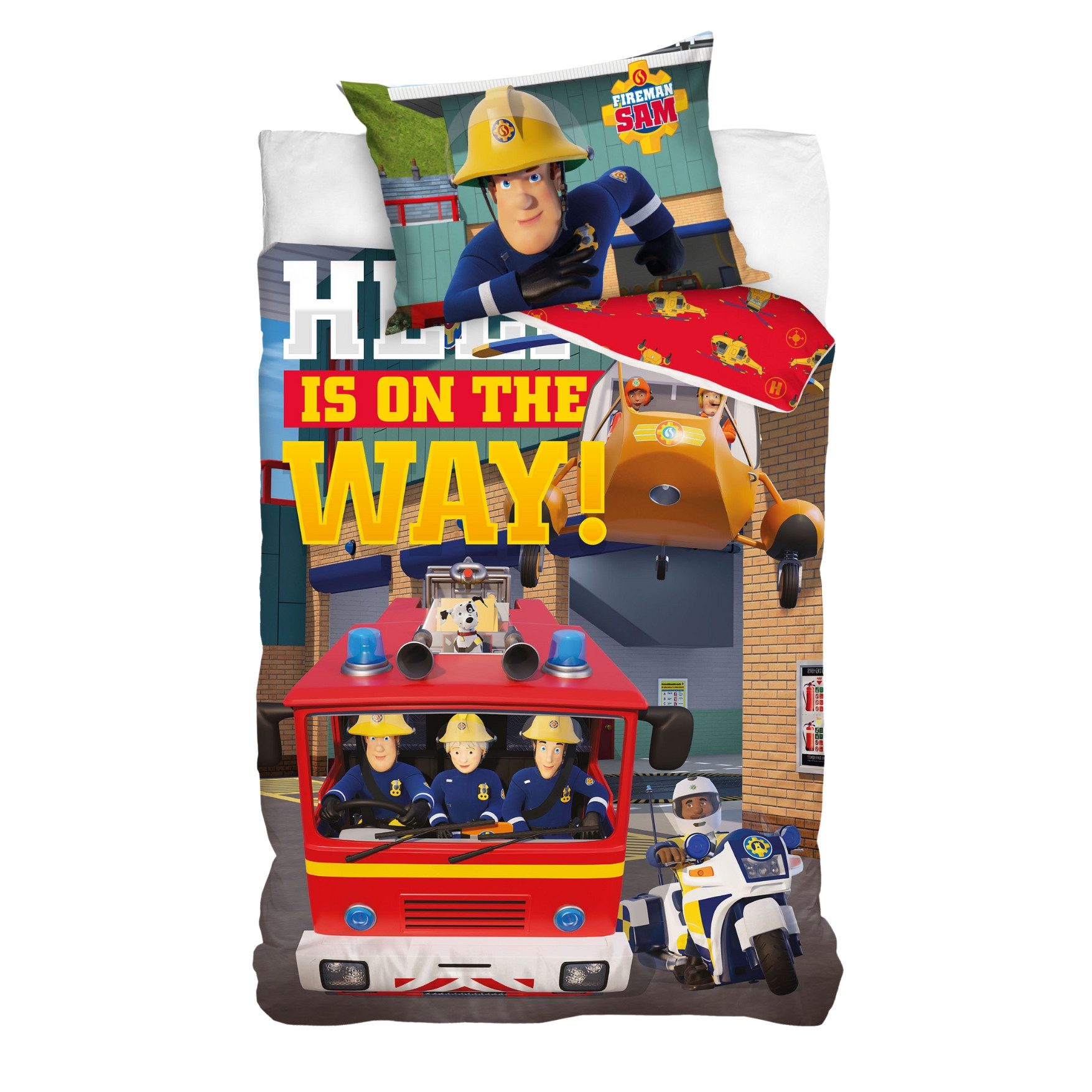 MTOnlinehandel Bettwäsche Feuerwehrmann Sam 100x135 + 40x60 cm, 100% Baumwo günstig online kaufen