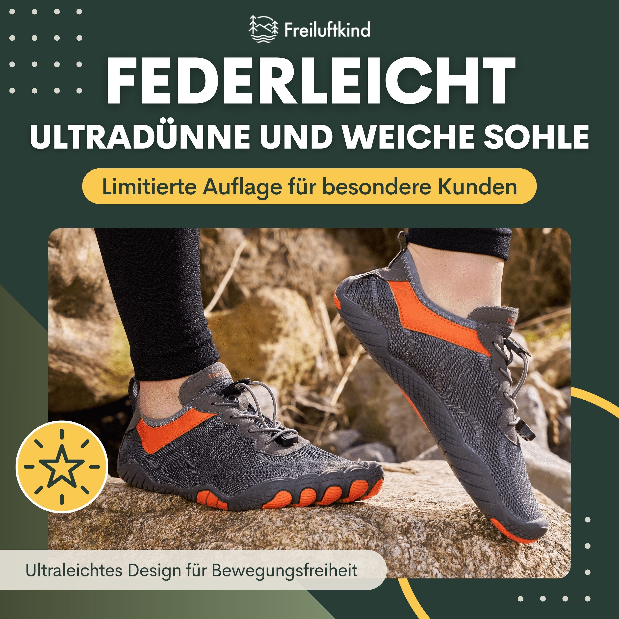 Freiluftkind Das Original – Kokoda rutschfester Barfußschuh Schnellverschluss – Bild 3 von 5