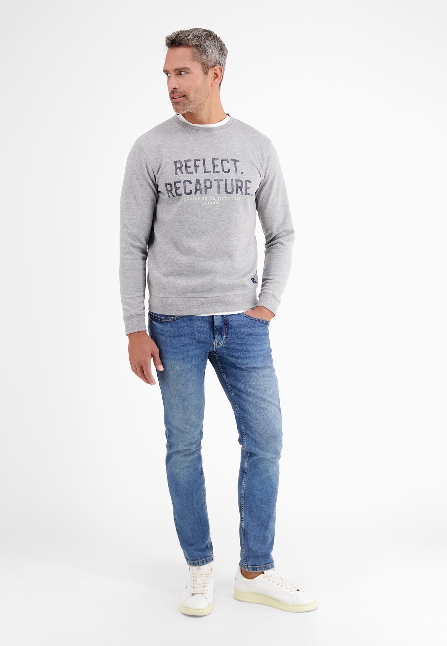 LERROS Sweatshirt LERROS Crewneck Sweatshirt MID MELANGE GREY