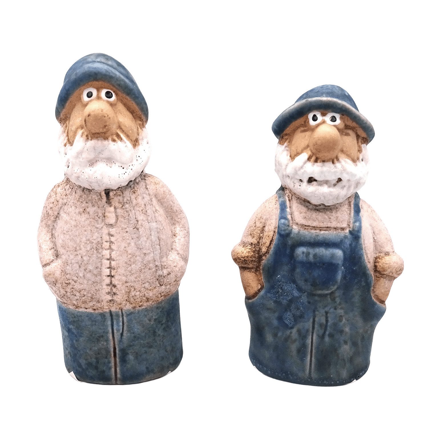 Logbuch-Verlag Dekofigur Dekofiguren Seemann 2er-Set Steingut blau braun 13 cm – Maritime