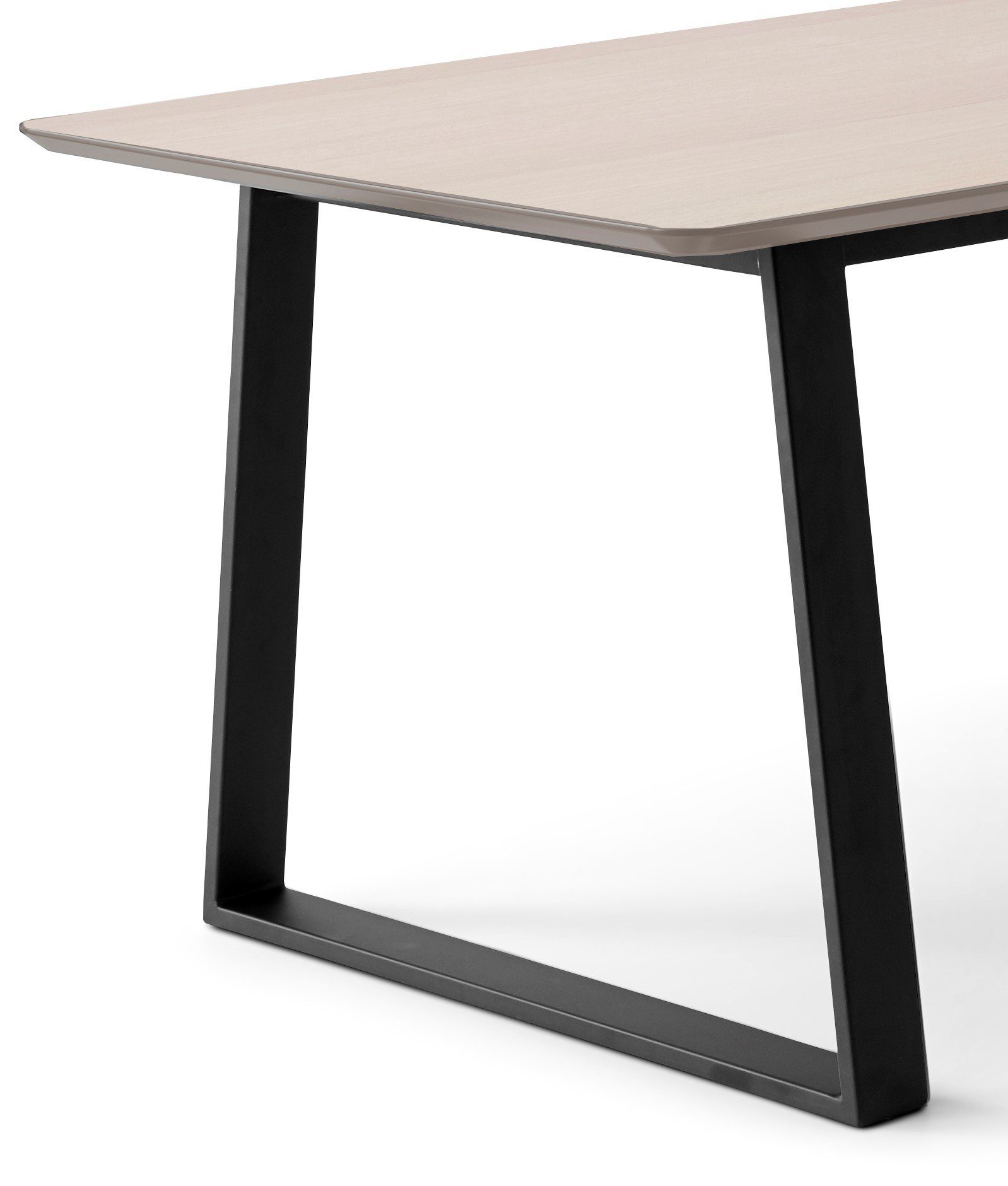 Hammel, abgerundete Meza Trapez Hammel Einlegeplatten Tischplatte MDF, Furniture Esstisch Naturfarben 2 Metallgestell, by