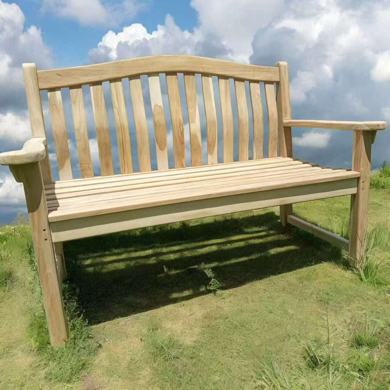 HOMECALL Gartenbank holz Teakbank Wetterfeste Holzbank mit Rückenlehne sitz günstig online kaufen