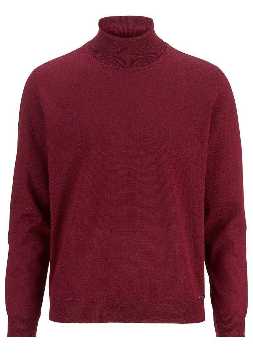Rollkragenpullover Rollkragenpullover - Casual Fit - Merino - Einfarbig - Bordeaux