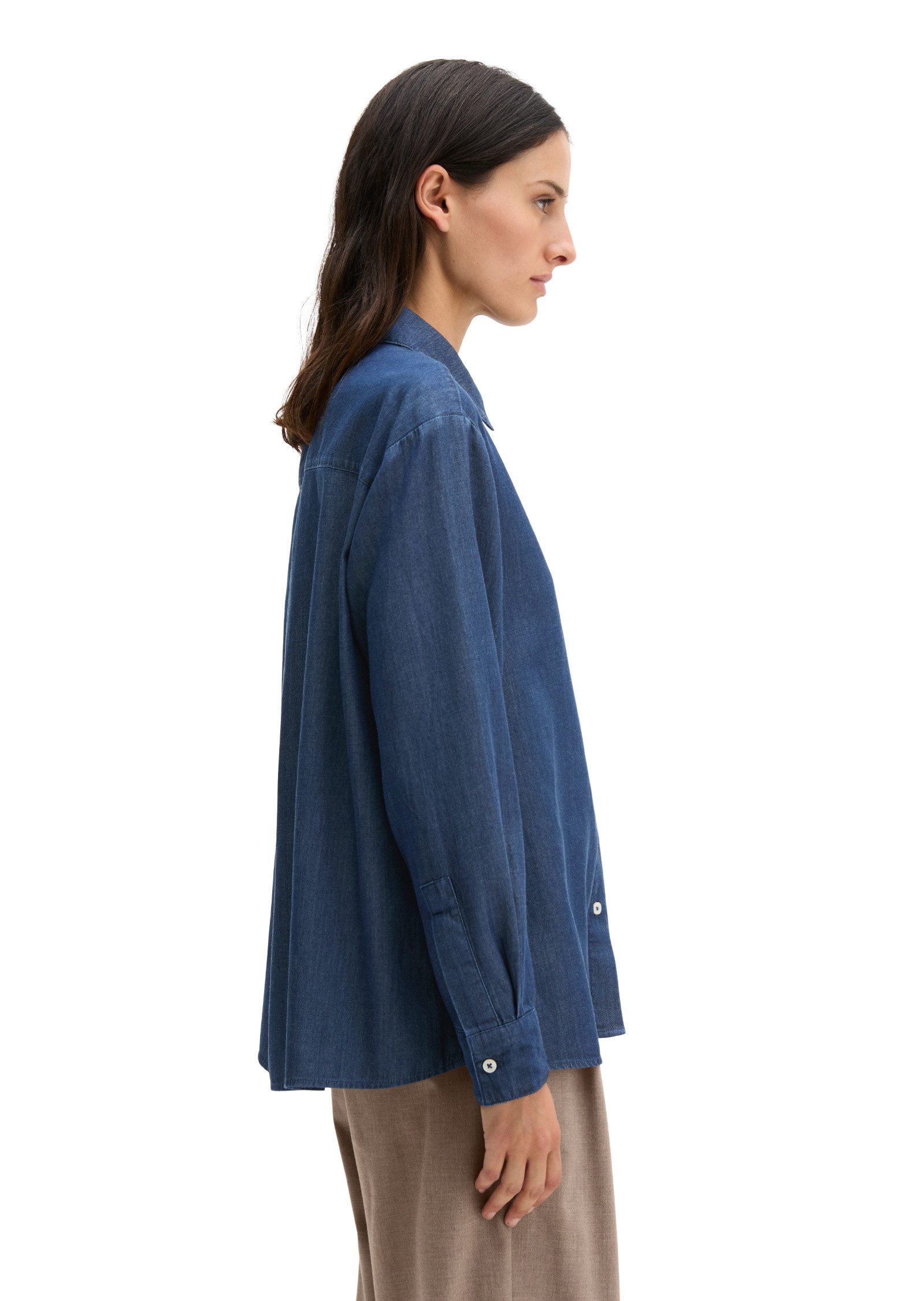Marc O'Polo Jeansbluse aus TENCEL™ Lyocell-Baumwolle-Mix
