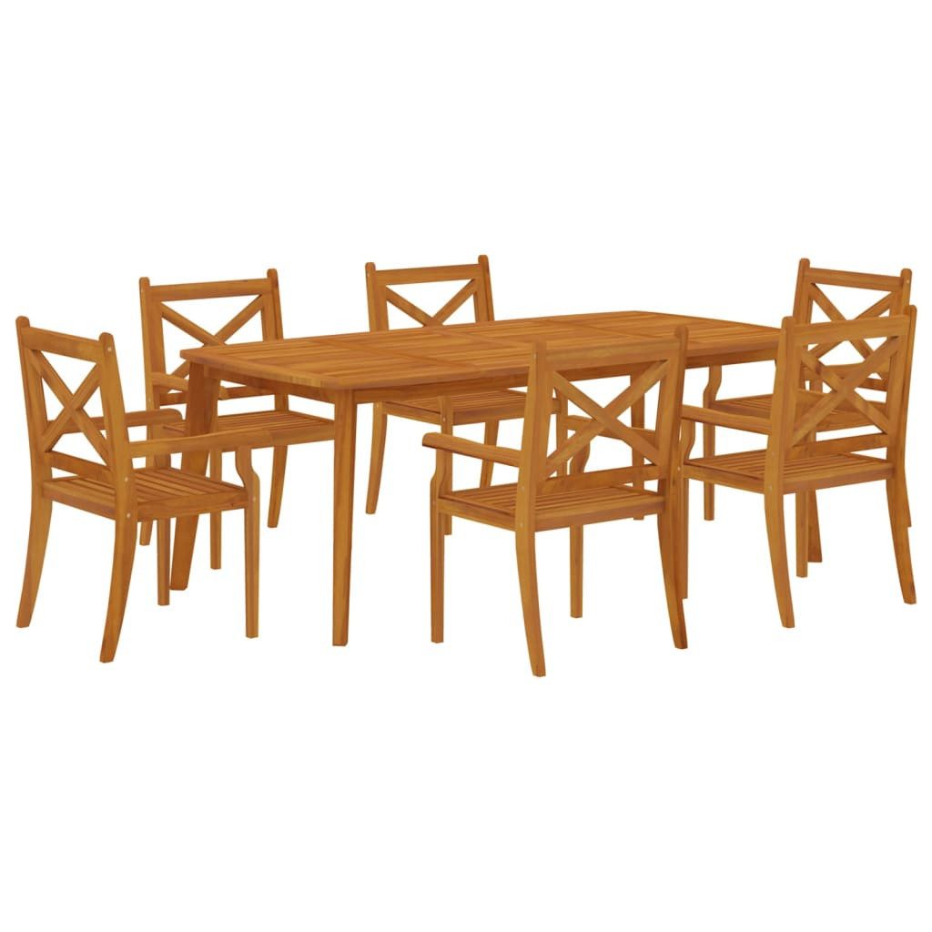 vidaXL Garten-Essgruppe 7-tlg. Garten-Essgruppe Massivholz, (6-tlg) günstig online kaufen