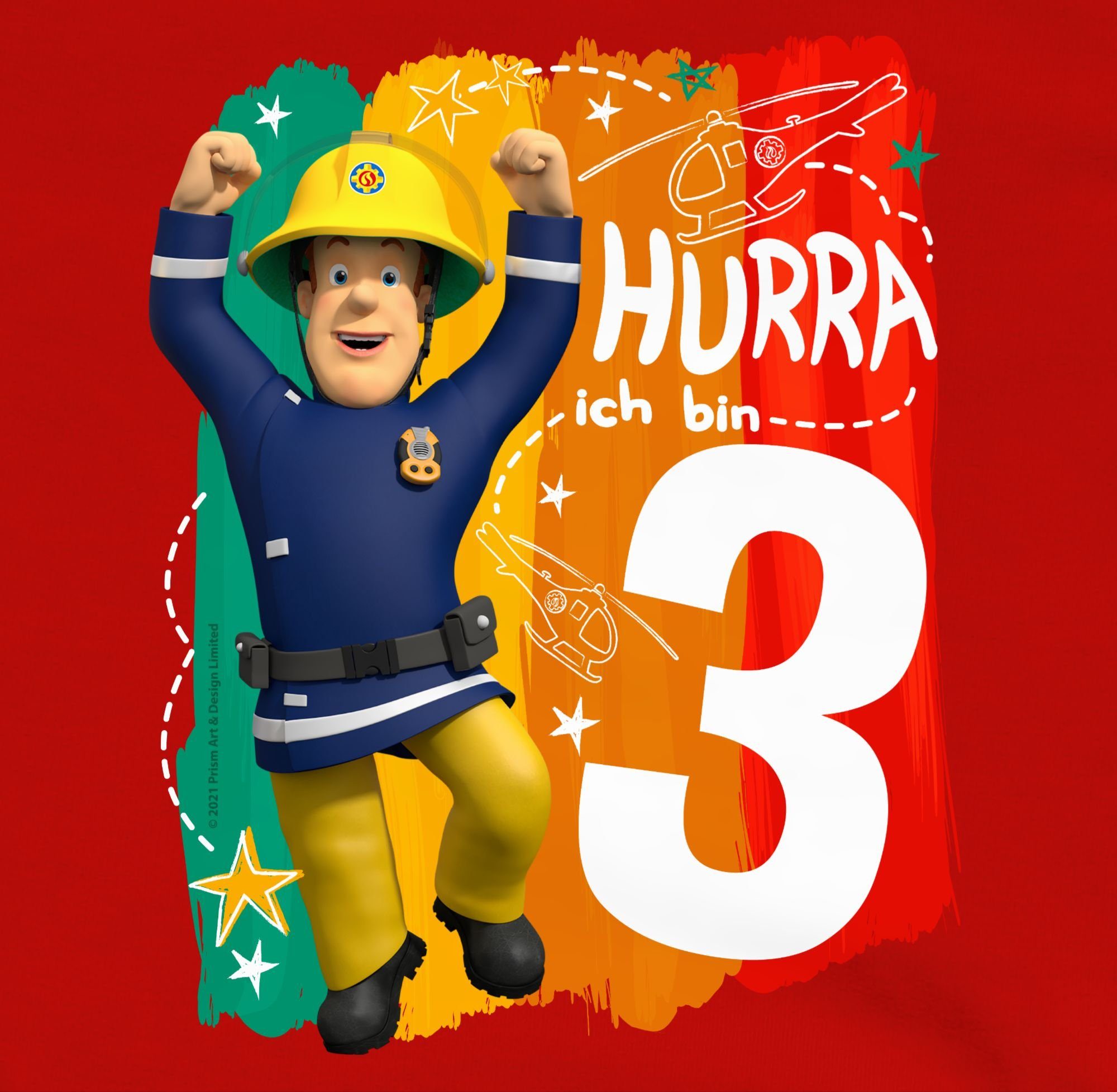 Shirtracer Sweatshirt Hurra ich bin Drei - Sam Feuerwehrmann Sam Mädchen