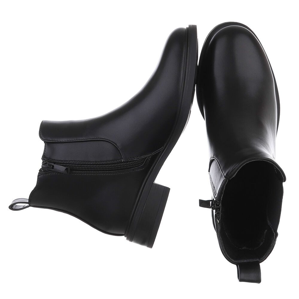 Ital-Design Damen Chelsea Boot mit Blockabsatz für Alltag & Freizeit Stiefelette (92355235) Blockabsatz Chelsea Boots in Schwarz – Bild 2 von 5