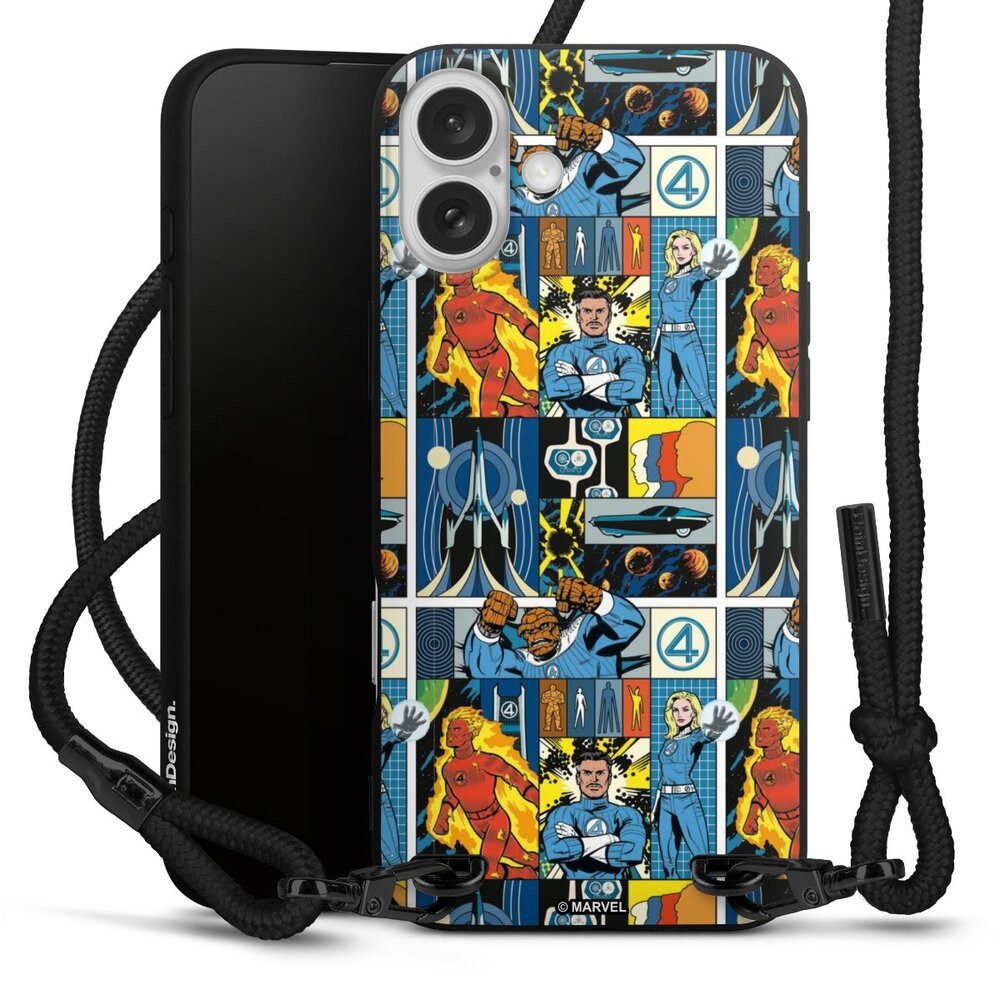 DeinDesign Handyhülle Marvel The Fantastic Four Offizielles Lizenzprodukt, Apple iPhone 16 Plus Premium Handykette Hülle mit Band Cover mit Kette